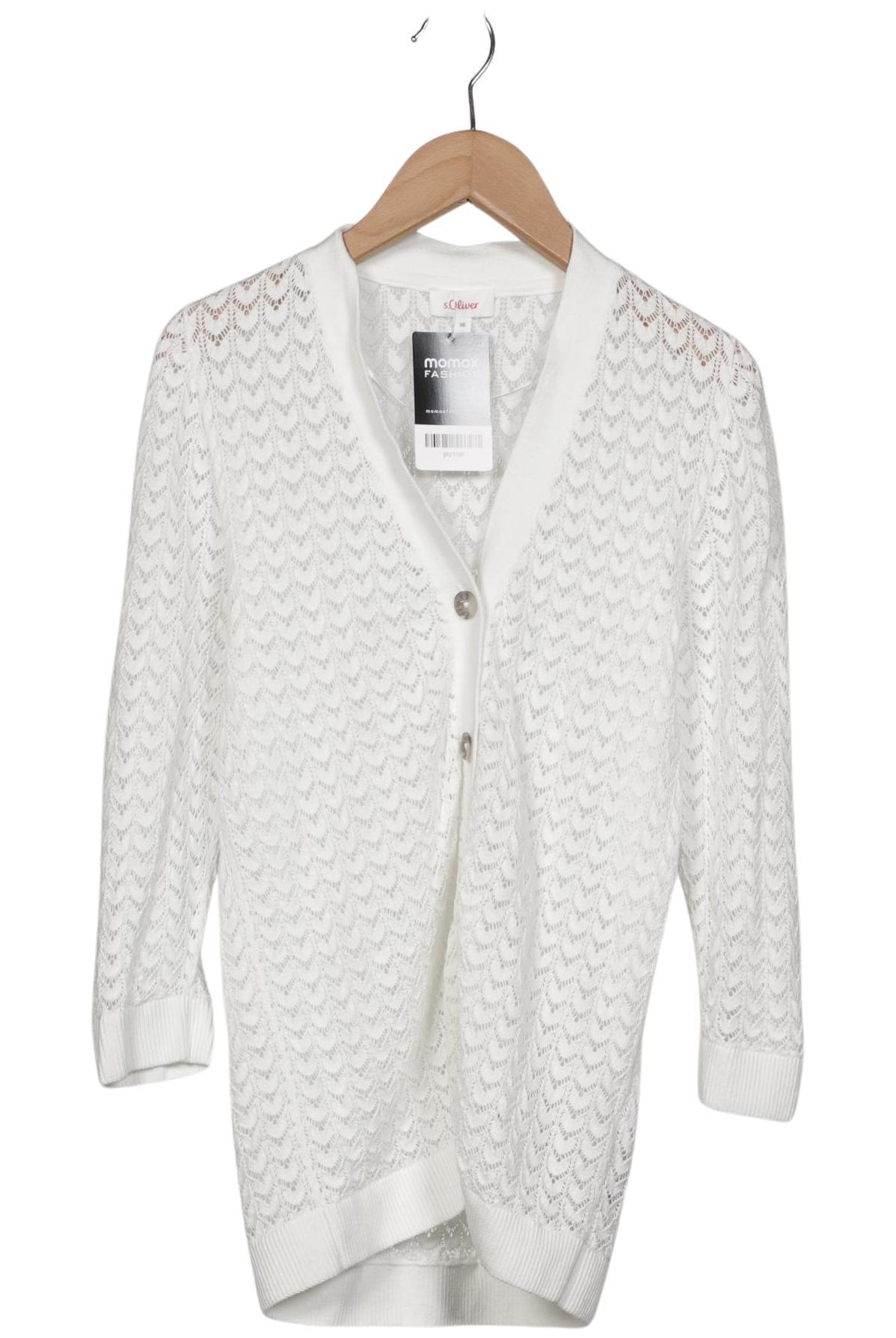 

s.Oliver Damen Strickjacke, weiß, Gr. 38