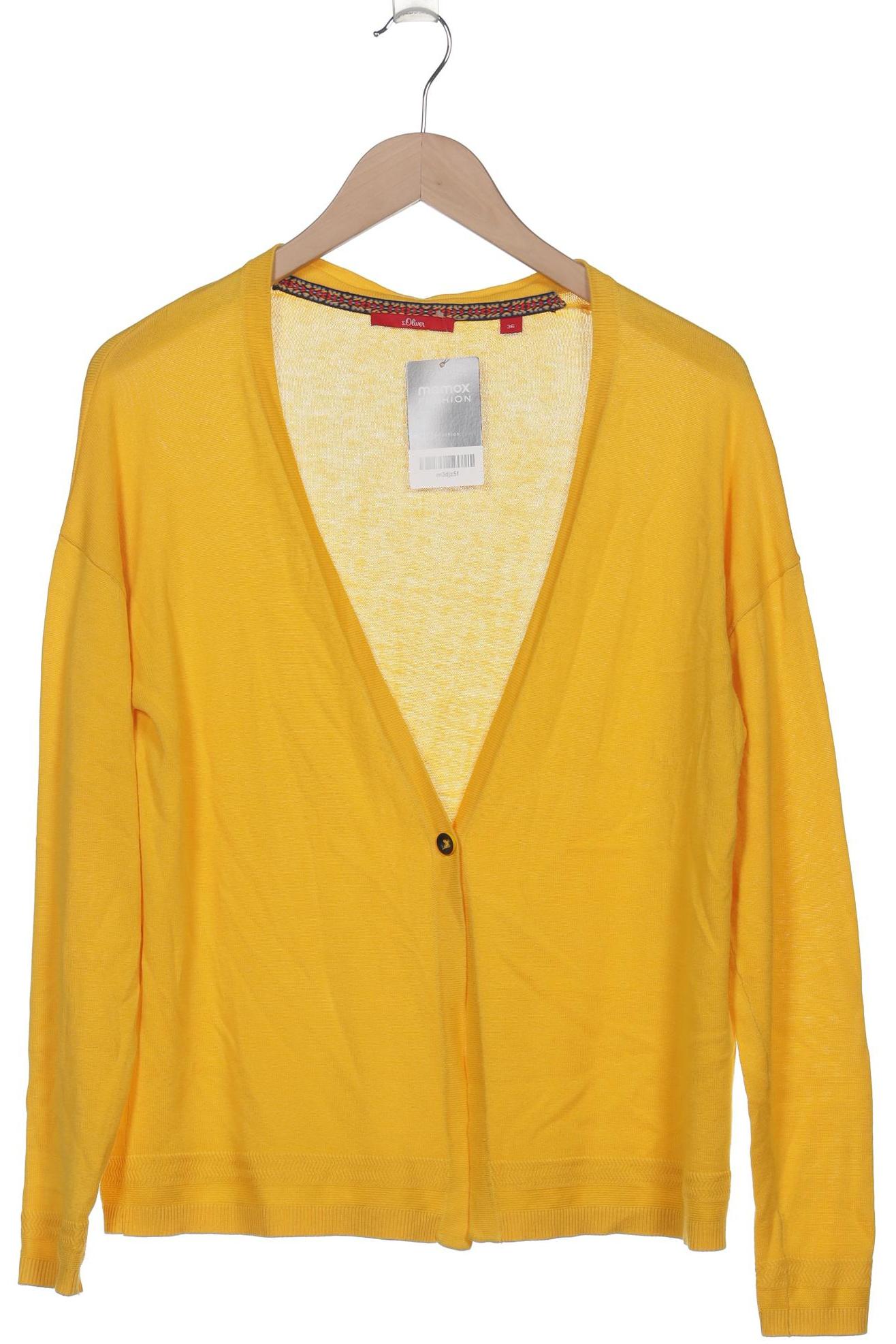 

s.Oliver Damen Strickjacke, gelb, Gr. 36