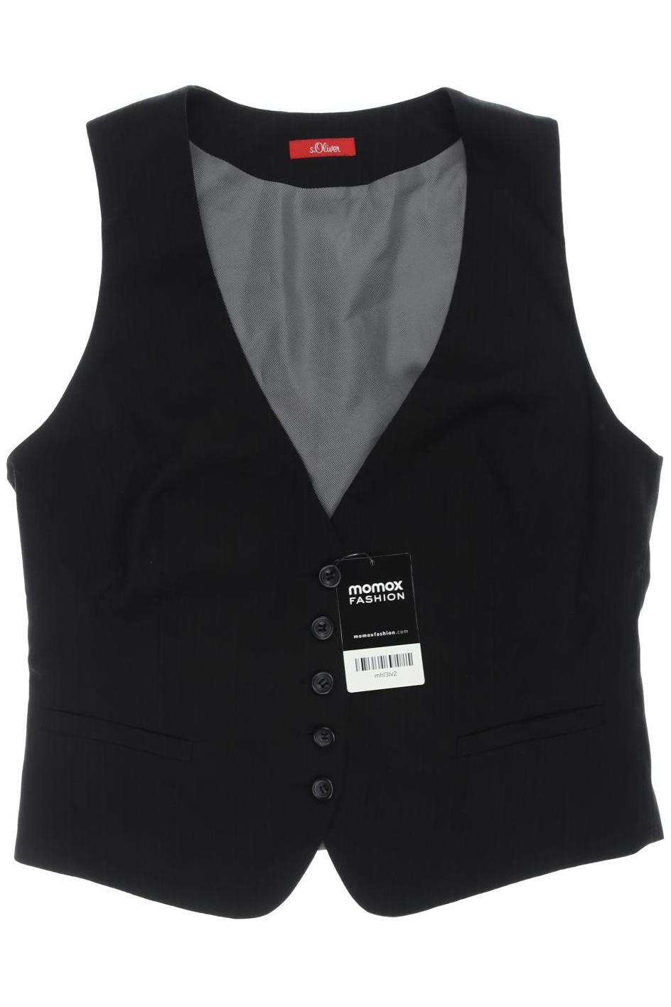 

s.Oliver Damen Weste, schwarz, Gr. 38