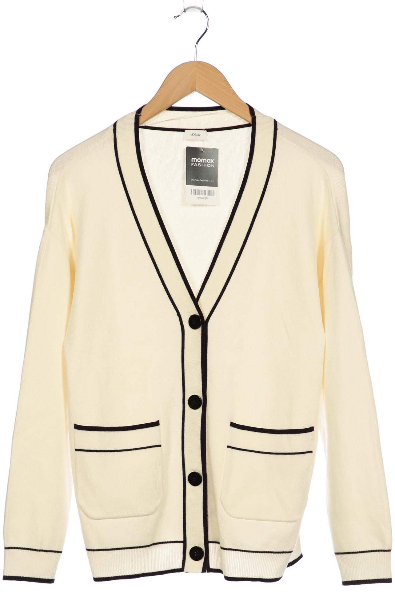 

s.Oliver Damen Strickjacke, weiß, Gr. 40