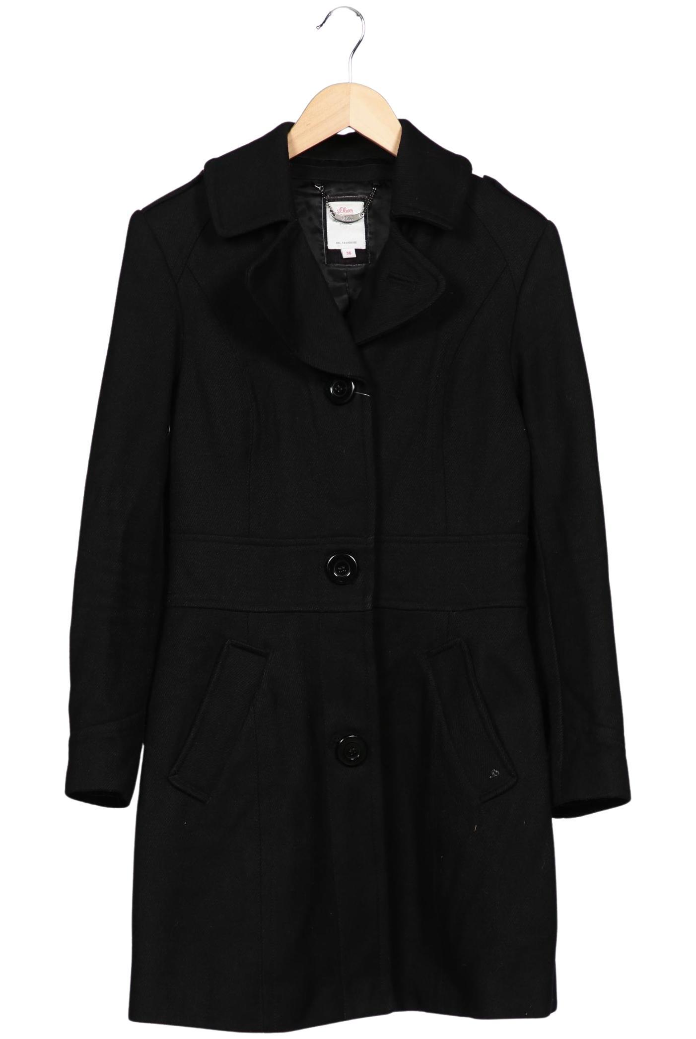 

s.Oliver Damen Mantel, schwarz, Gr. 36