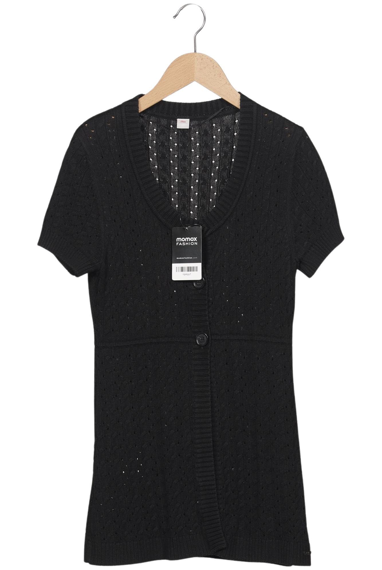 

s.Oliver Damen Strickjacke, schwarz, Gr. 38