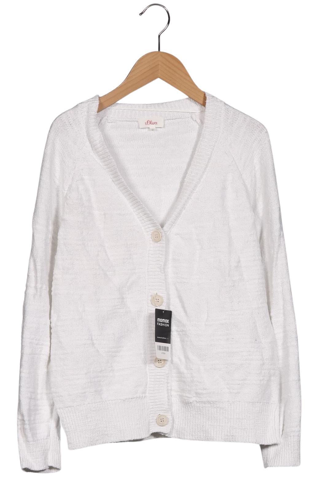 

s.Oliver Damen Strickjacke, weiß, Gr. 34