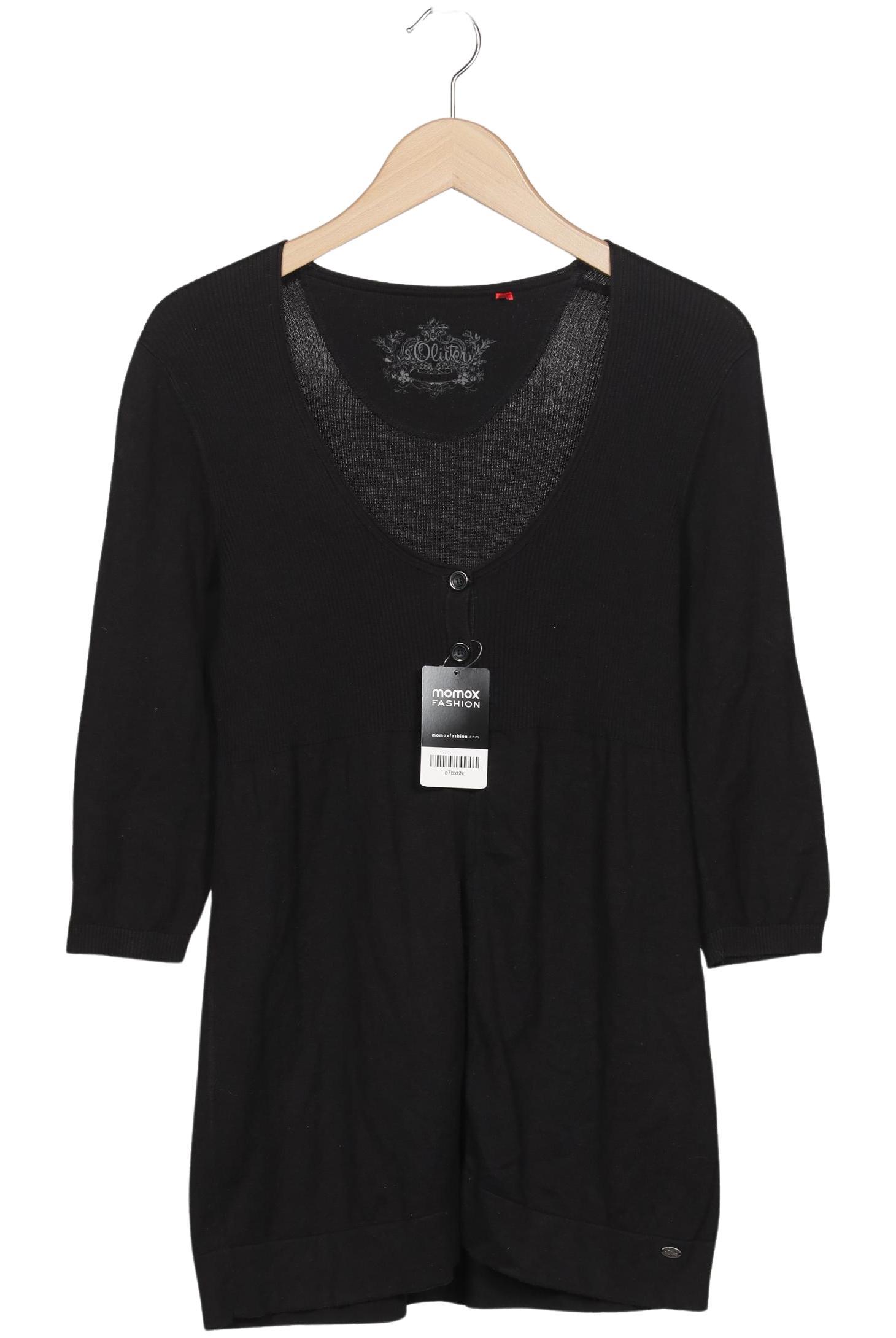 

s.Oliver Damen Strickjacke, schwarz, Gr. 38