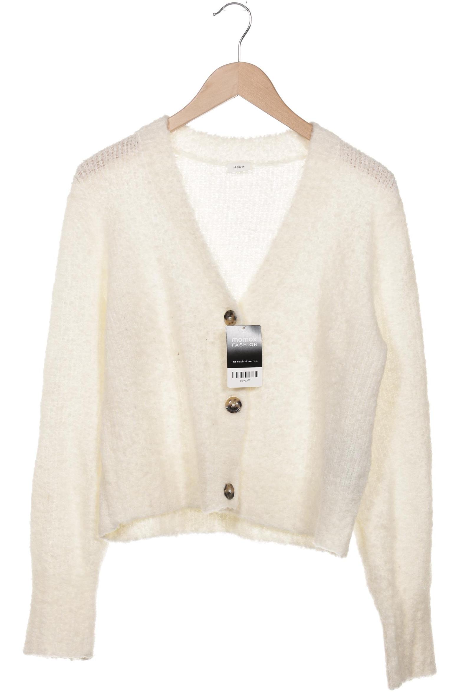 

s.Oliver Damen Strickjacke, weiß, Gr. 38