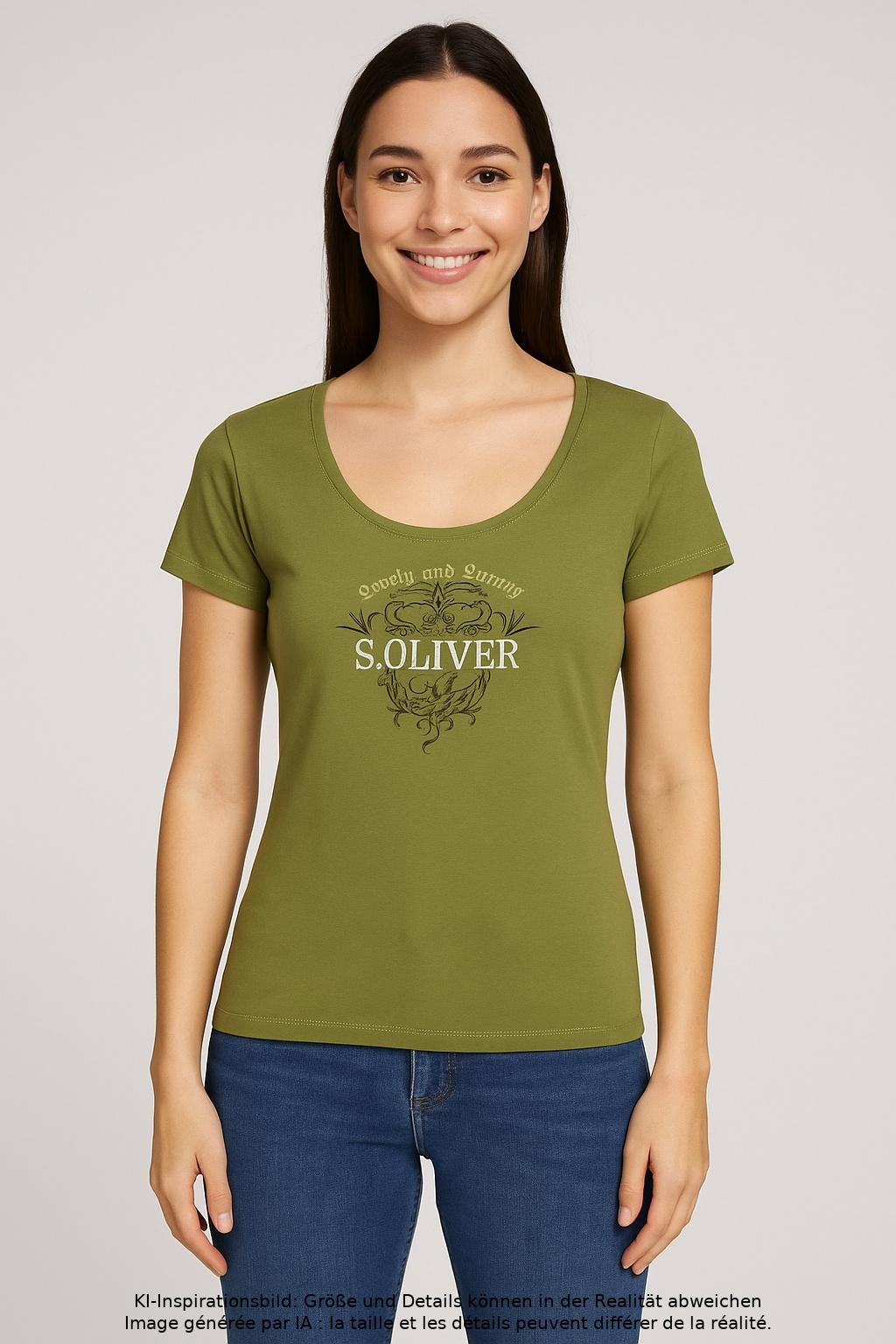 

s.Oliver Damen T-Shirt, grün, Gr. 34
