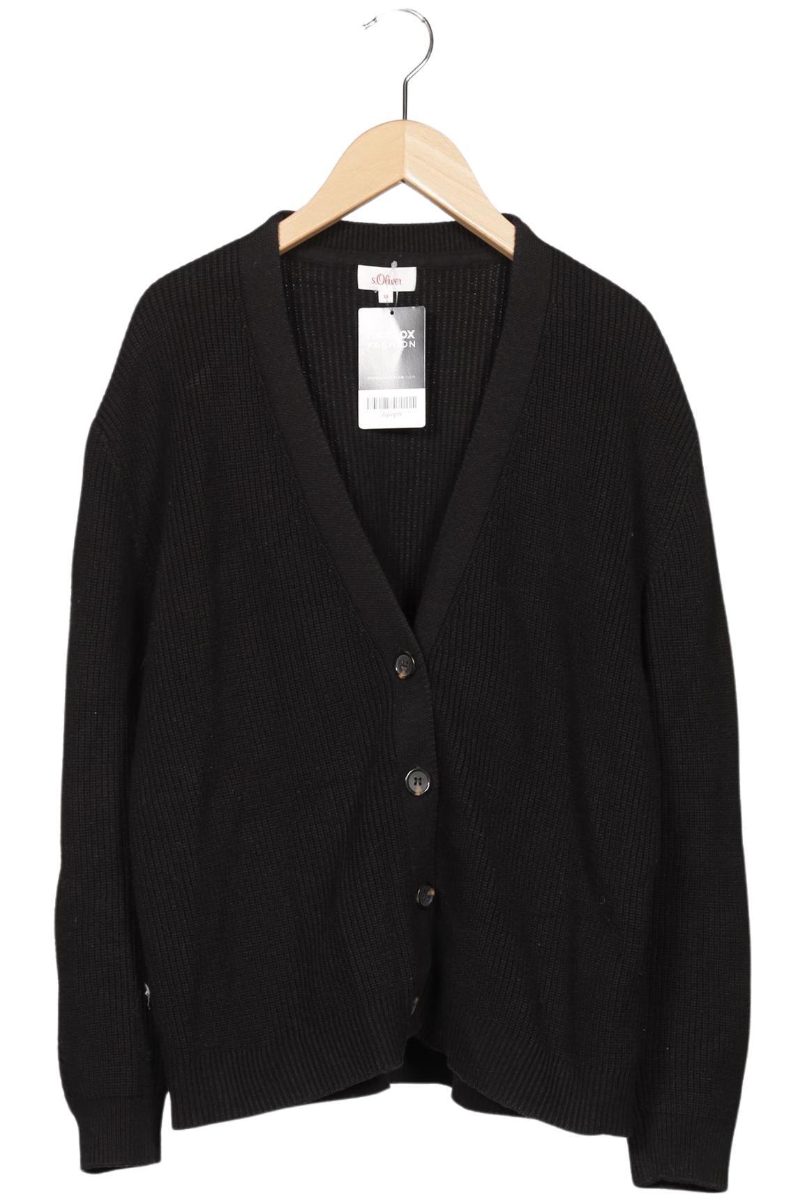 

s.Oliver Damen Strickjacke, schwarz, Gr. 38