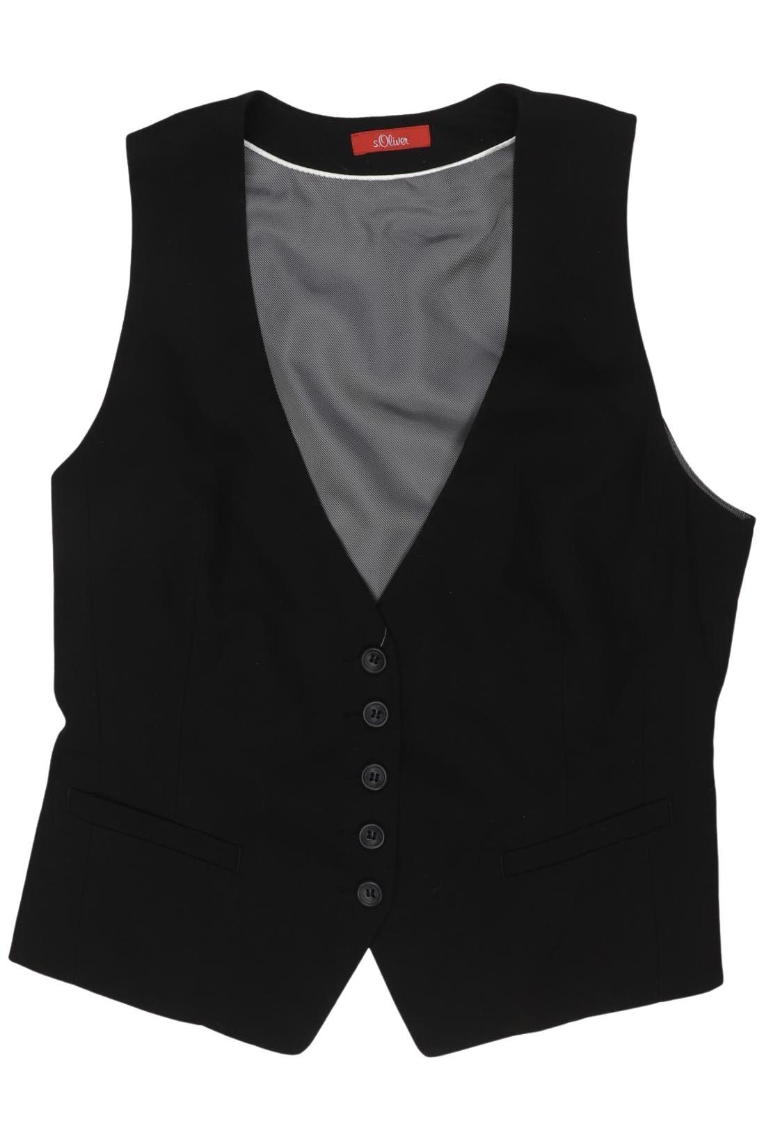 

s.Oliver Damen Weste, schwarz, Gr. 38