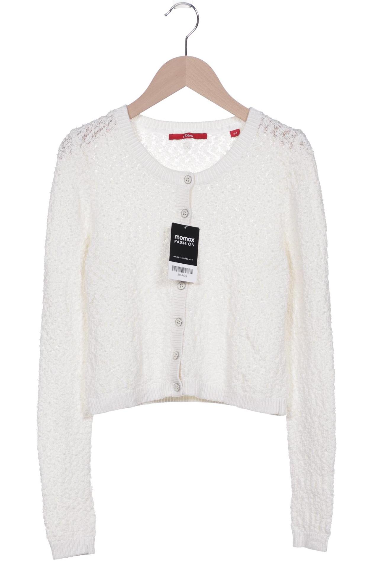 

s.Oliver Damen Strickjacke, weiß, Gr. 34