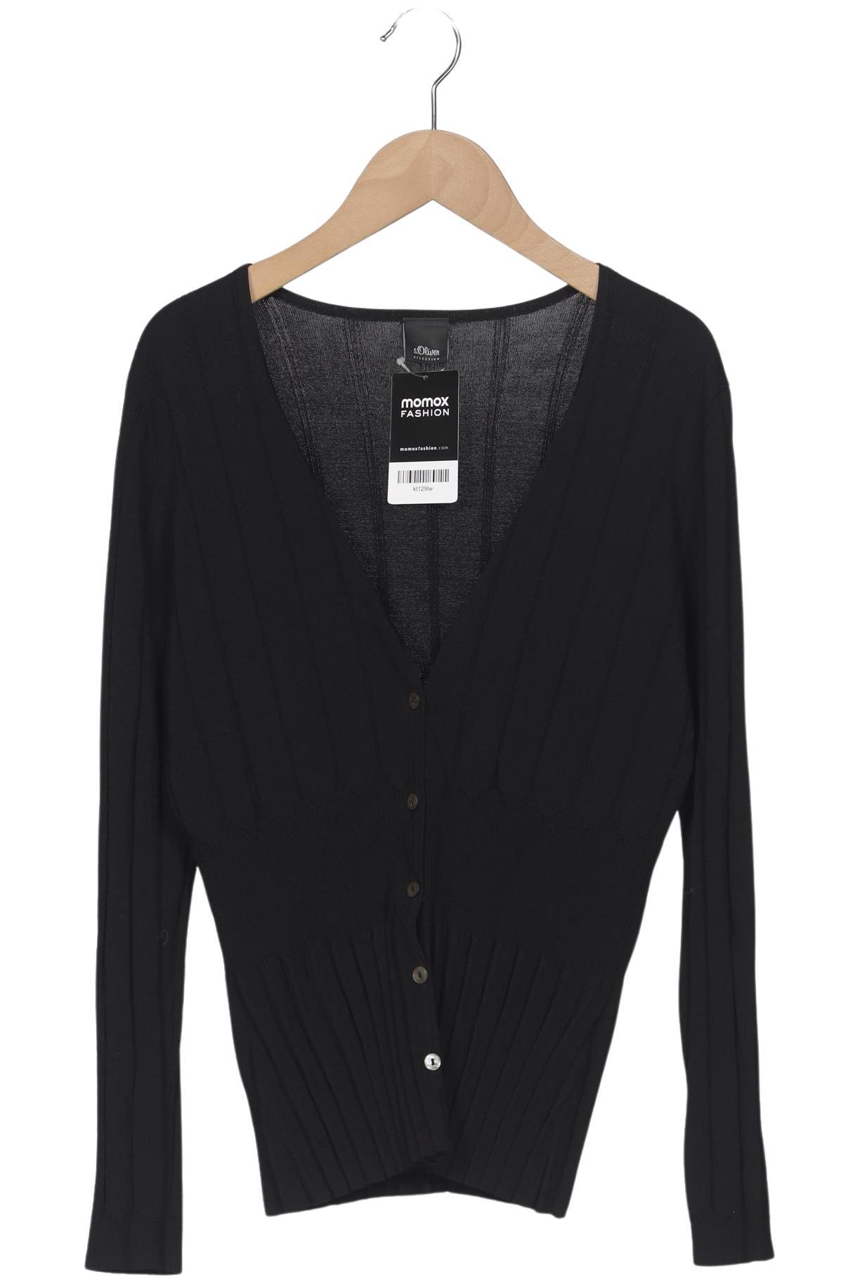 

s.Oliver Damen Strickjacke, schwarz, Gr. 40