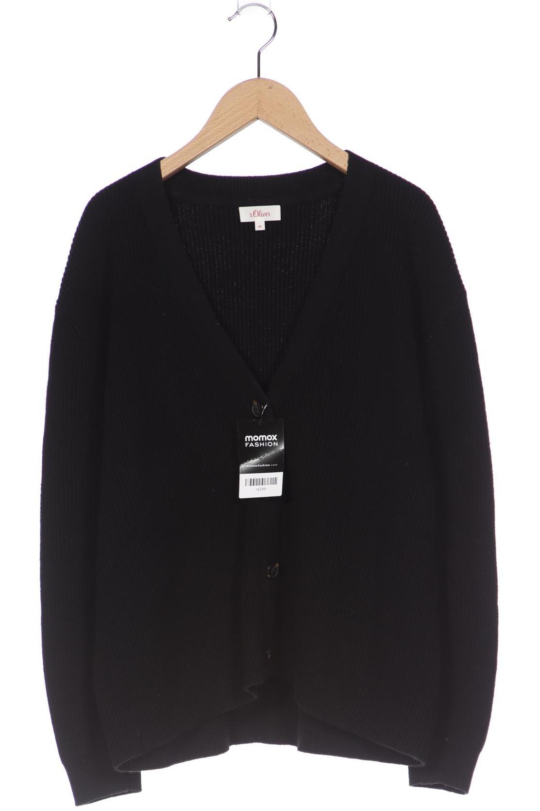 

s.Oliver Damen Strickjacke, schwarz, Gr. 40