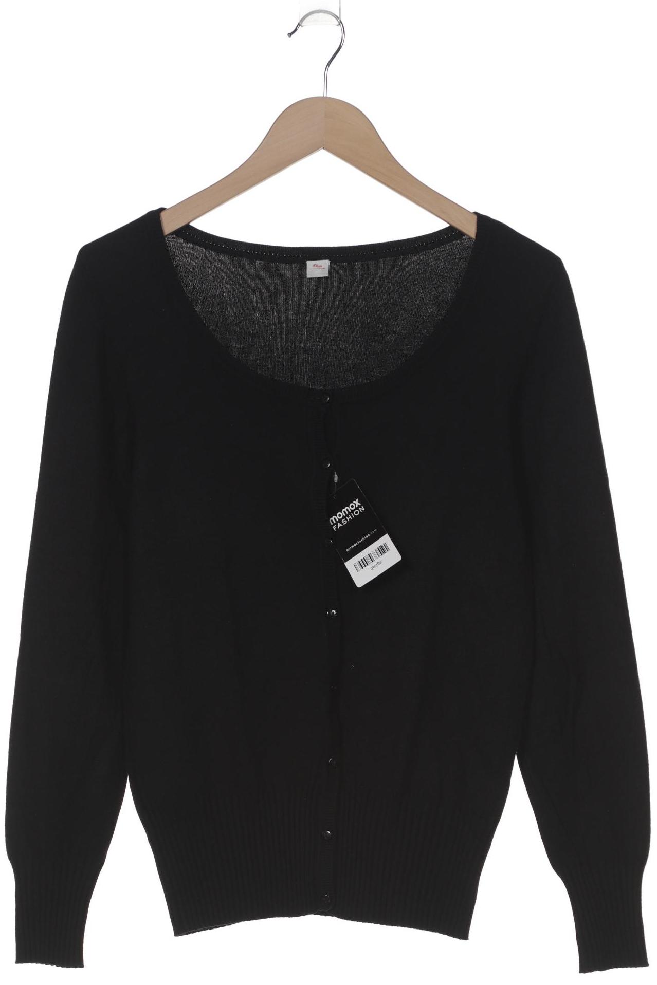 

s.Oliver Damen Strickjacke, schwarz, Gr. 38