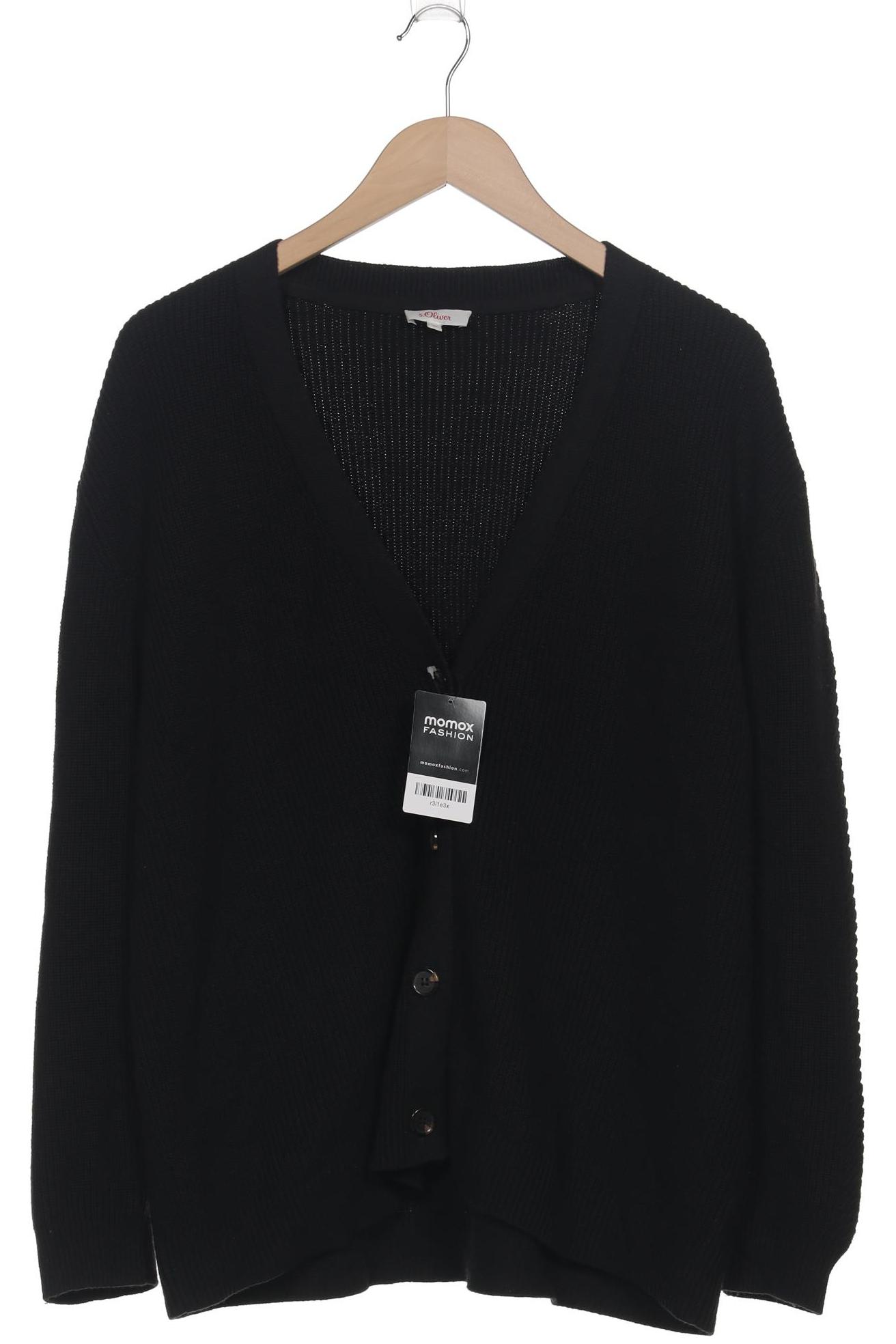 

s.Oliver Damen Strickjacke, schwarz, Gr. 46