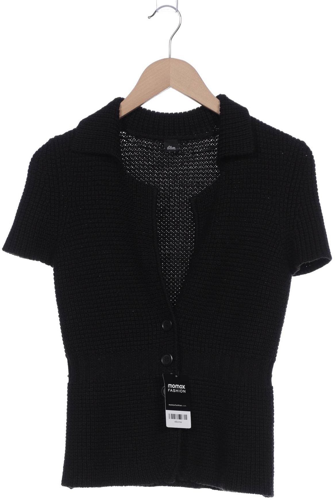 

s.Oliver Damen Strickjacke, schwarz, Gr. 38