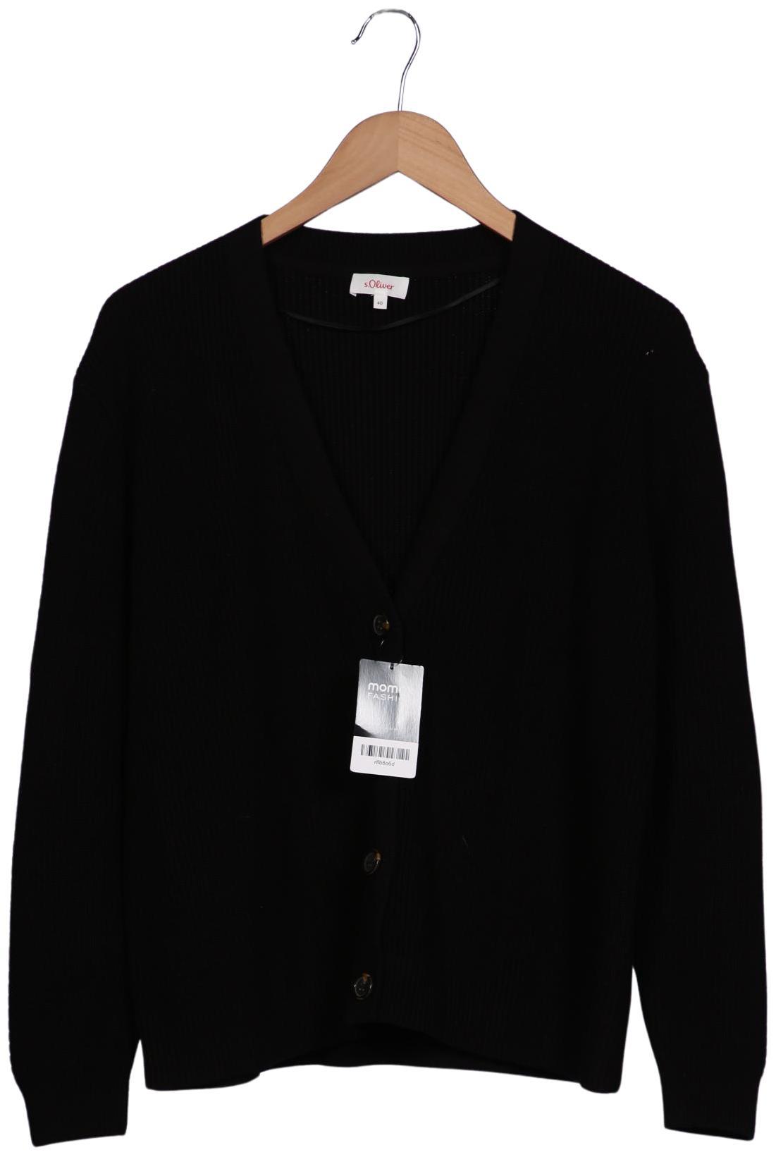 

s.Oliver Damen Strickjacke, schwarz, Gr. 40