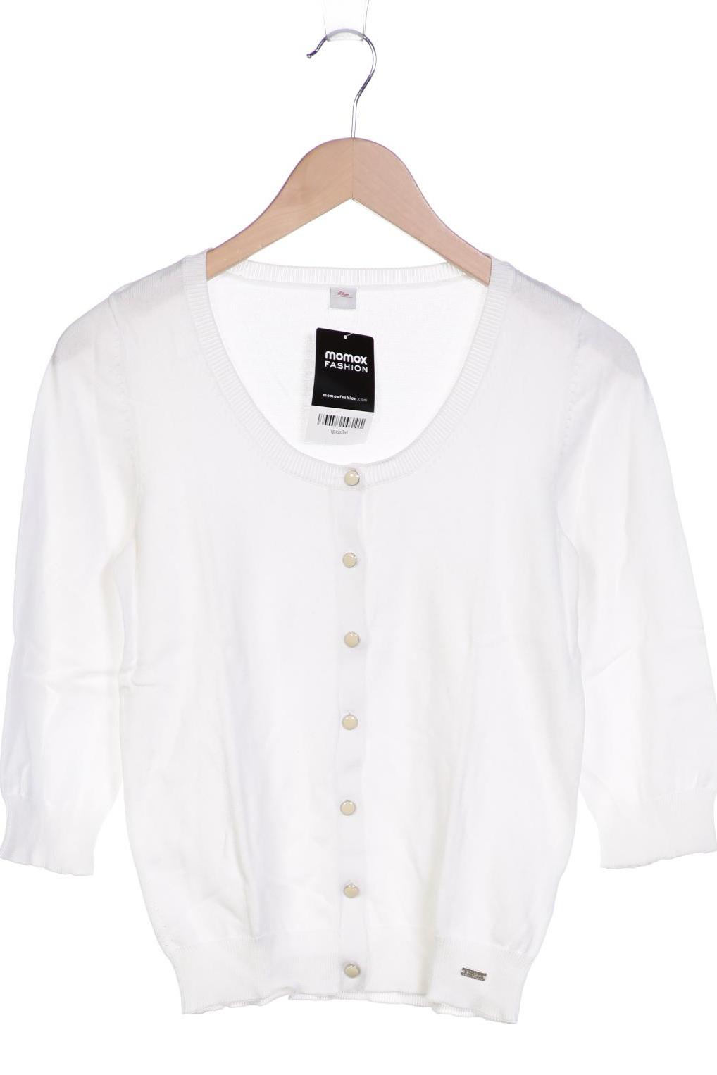 

s.Oliver Damen Strickjacke, weiß, Gr. 36