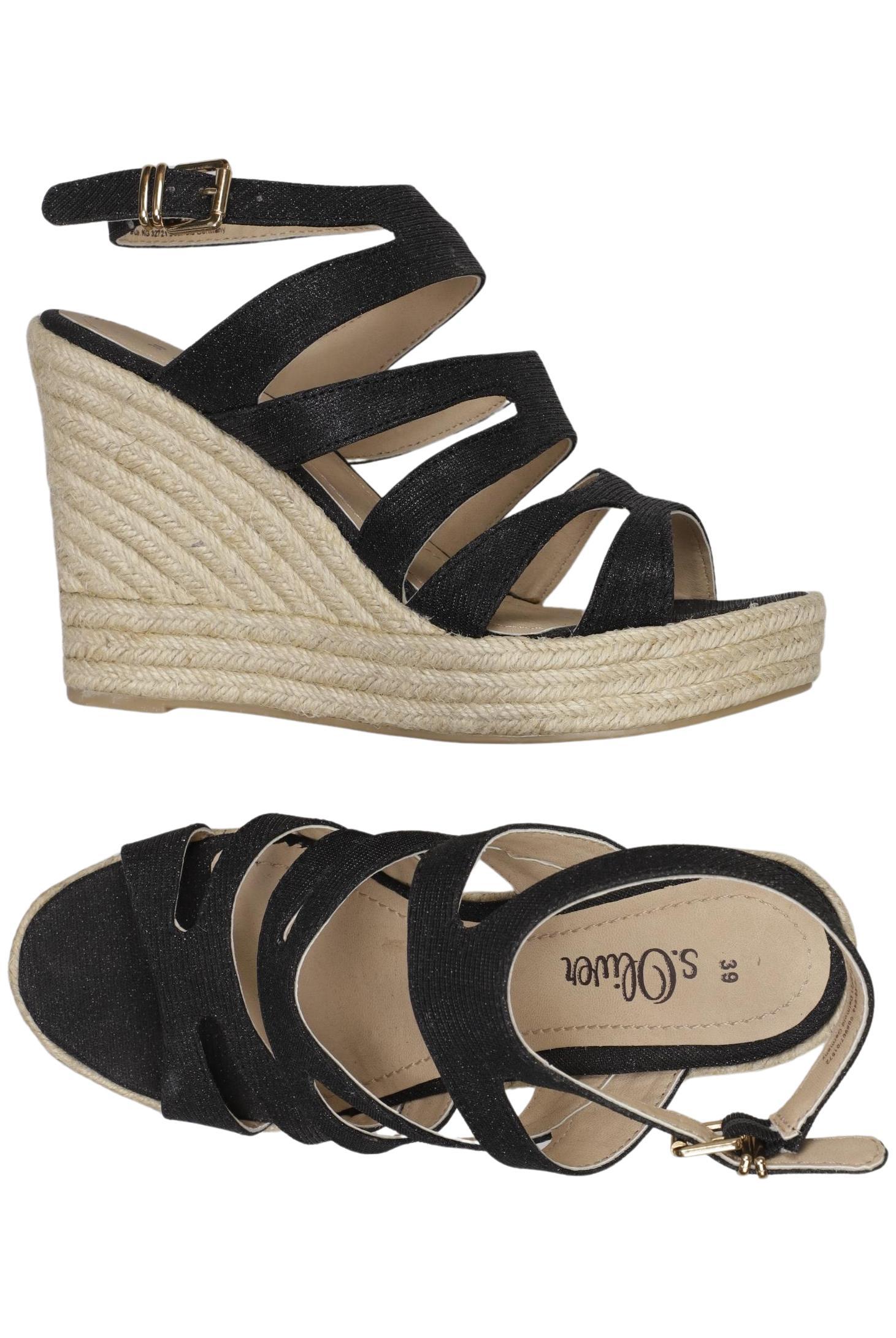 

s.Oliver Damen Sandale, schwarz, Gr. 39