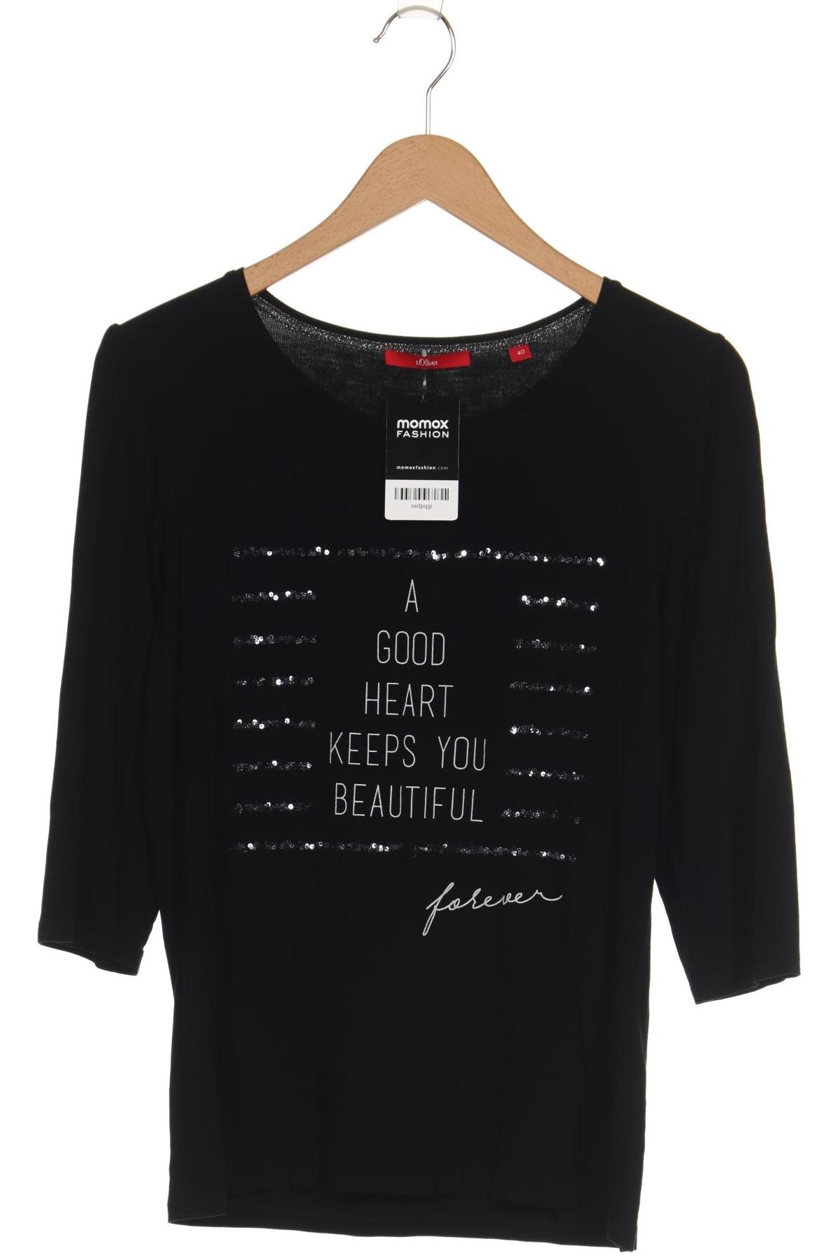 

s.Oliver Damen Langarmshirt, schwarz, Gr. 40