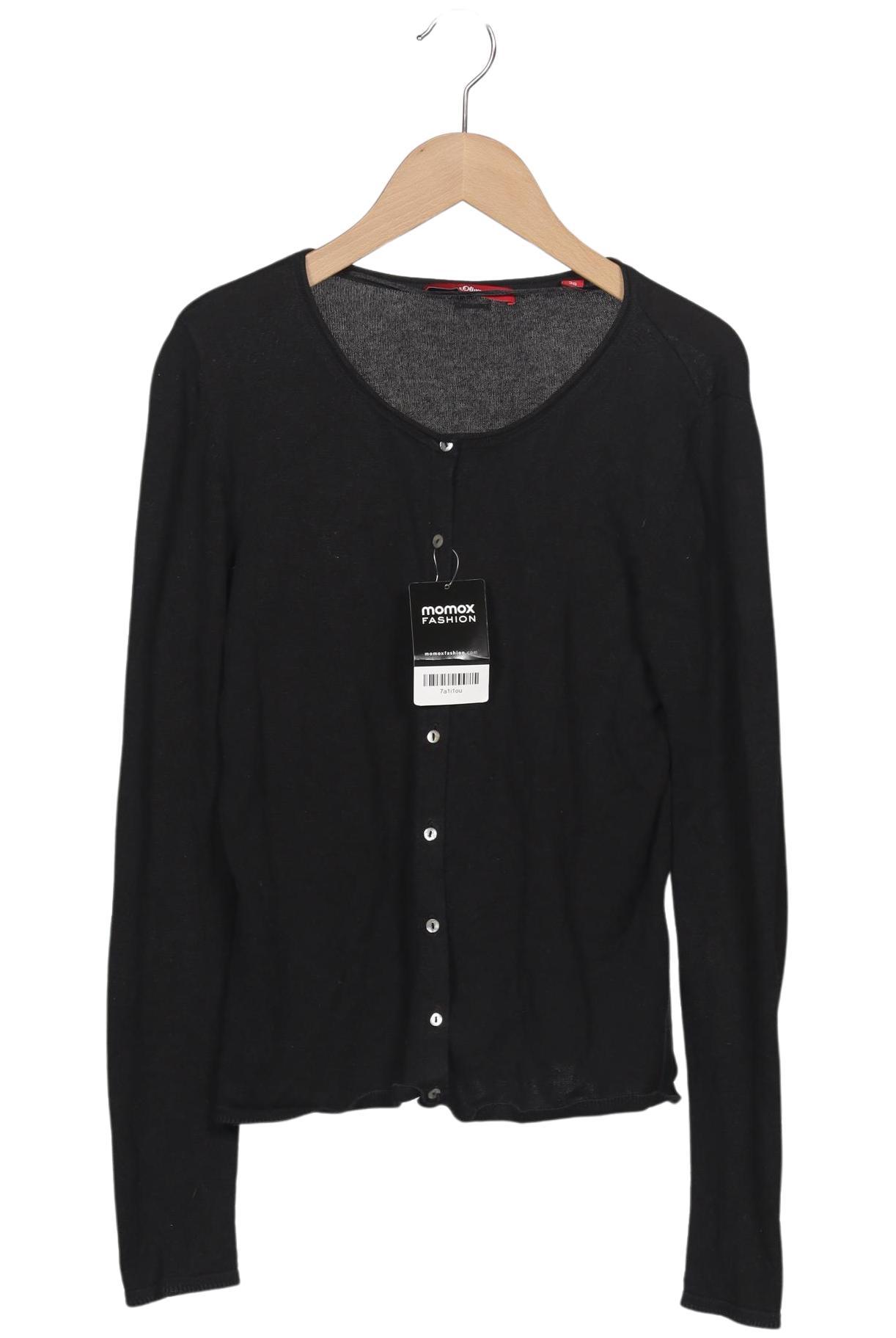 

s.Oliver Damen Strickjacke, schwarz, Gr. 38