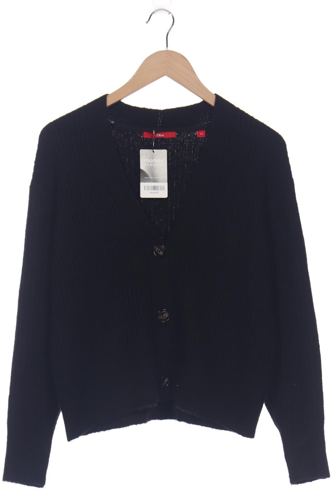 

s.Oliver Damen Strickjacke, schwarz, Gr. 34