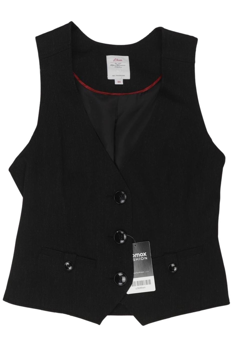 

s.Oliver Damen Weste, schwarz, Gr. 34