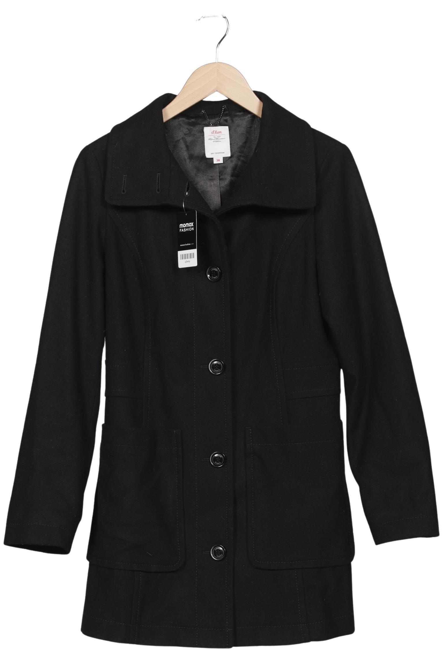 

s.Oliver Damen Mantel, schwarz, Gr. 38