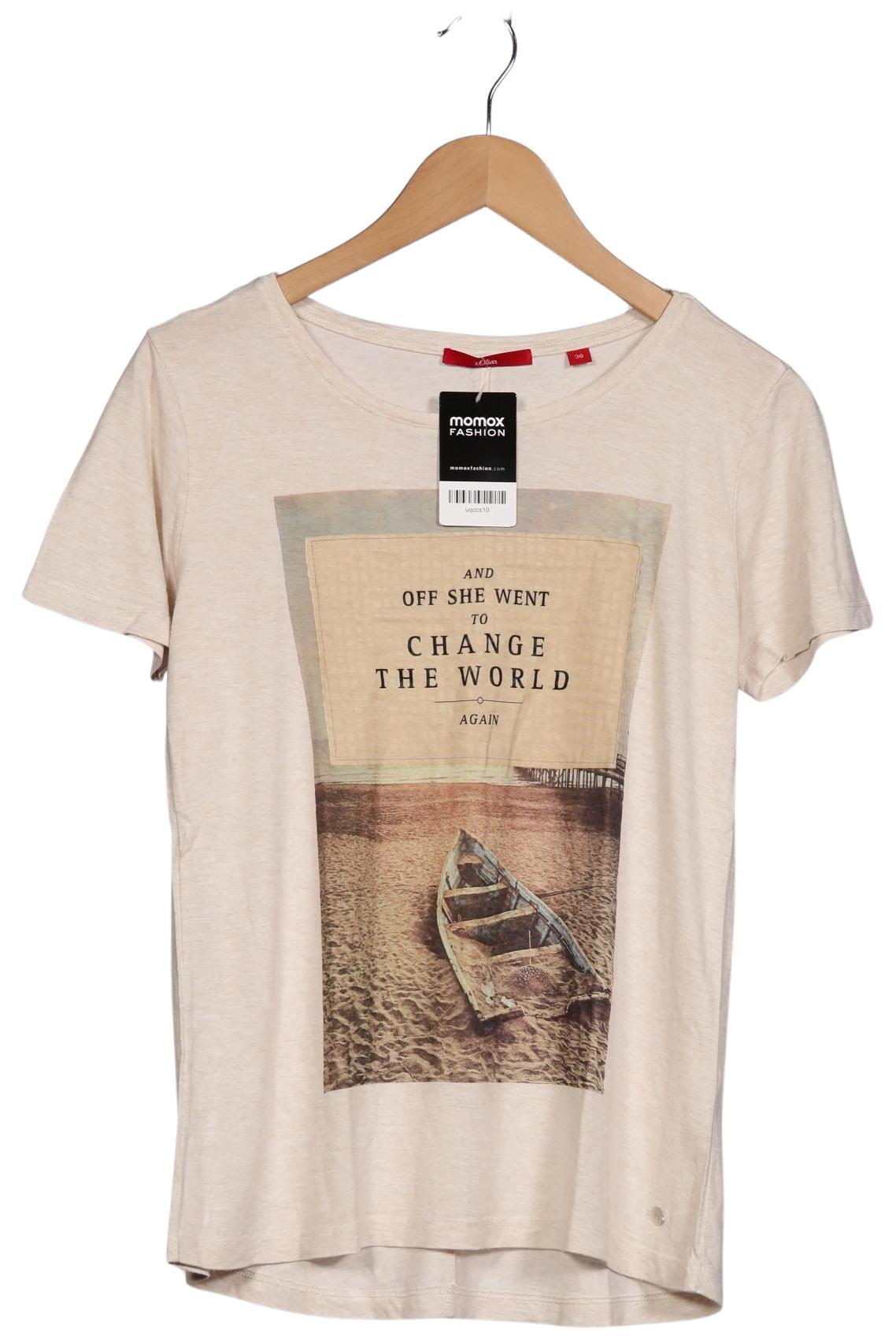 

s.Oliver Damen T-Shirt, beige, Gr. 38