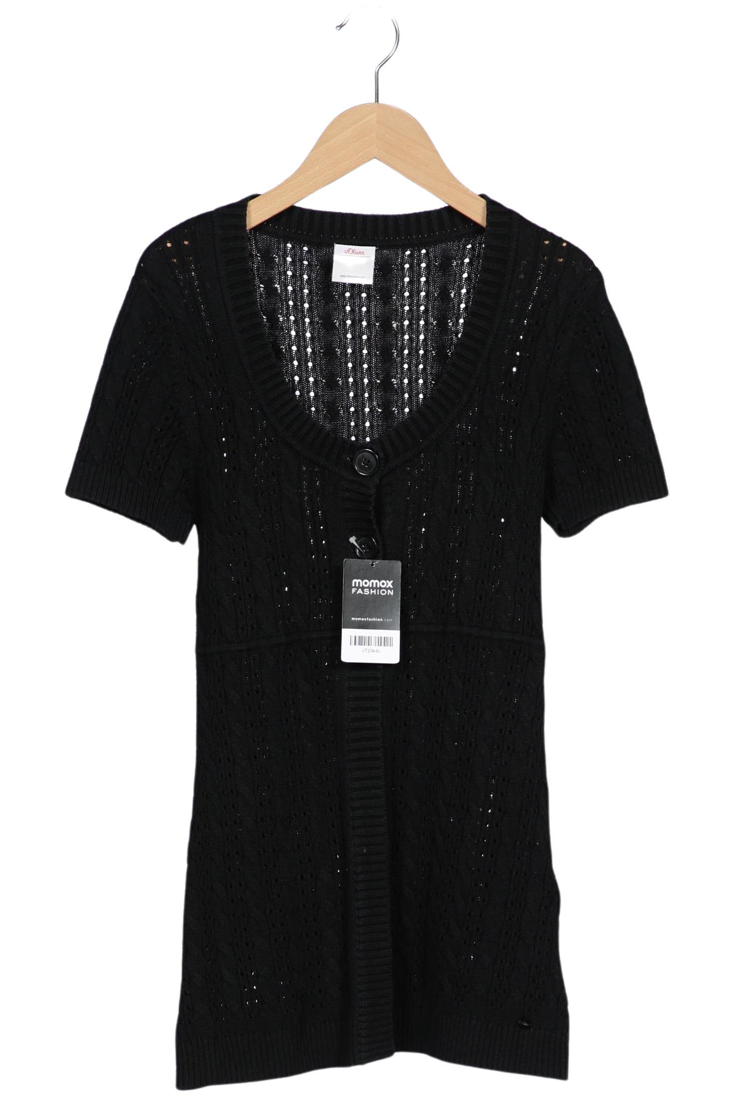 

s.Oliver Damen Strickjacke, schwarz, Gr. 38