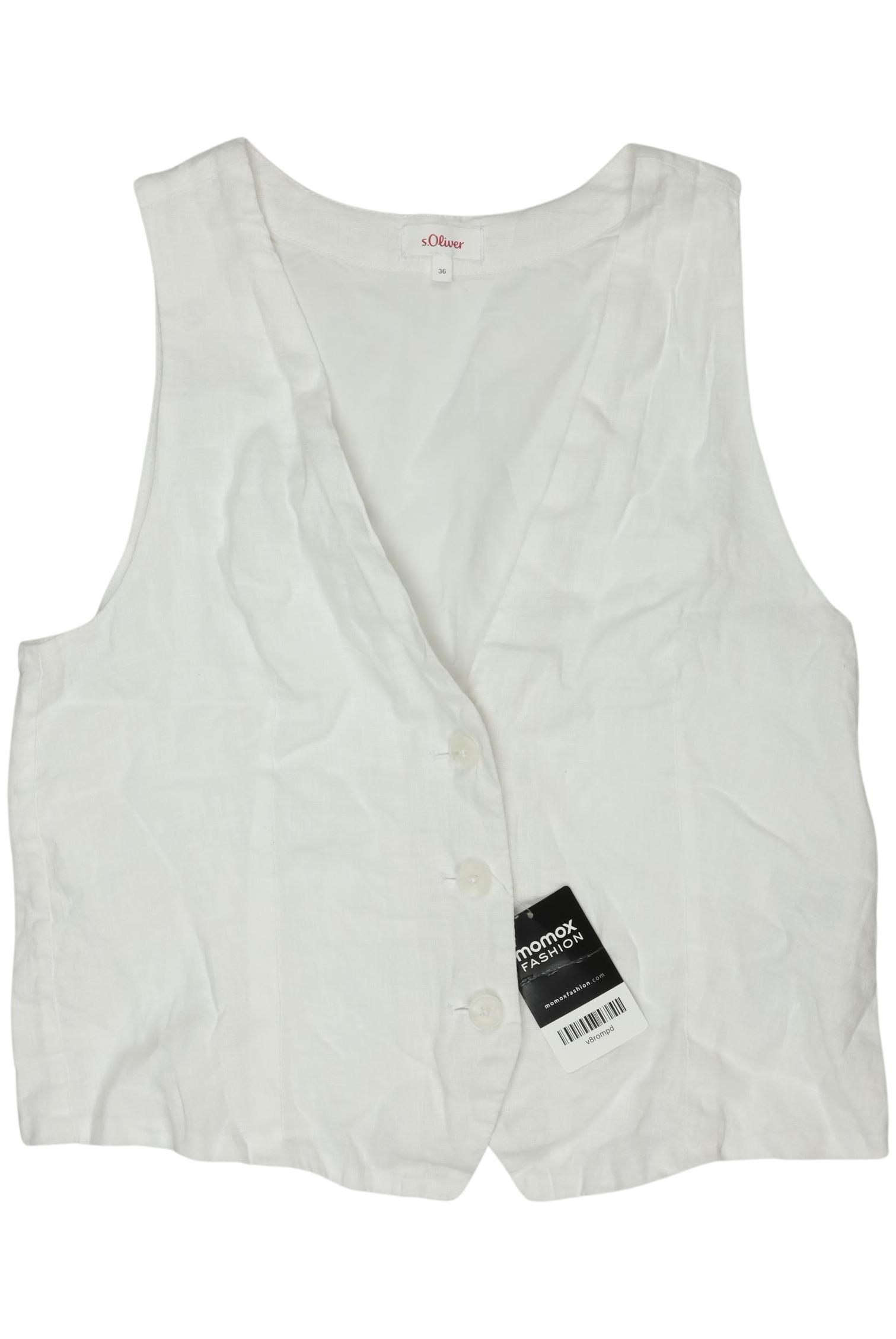 

s.Oliver Damen Weste, weiß, Gr. 36