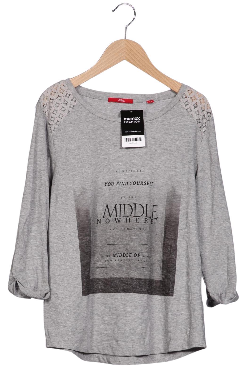 

s.Oliver Damen Langarmshirt, grau, Gr. 34