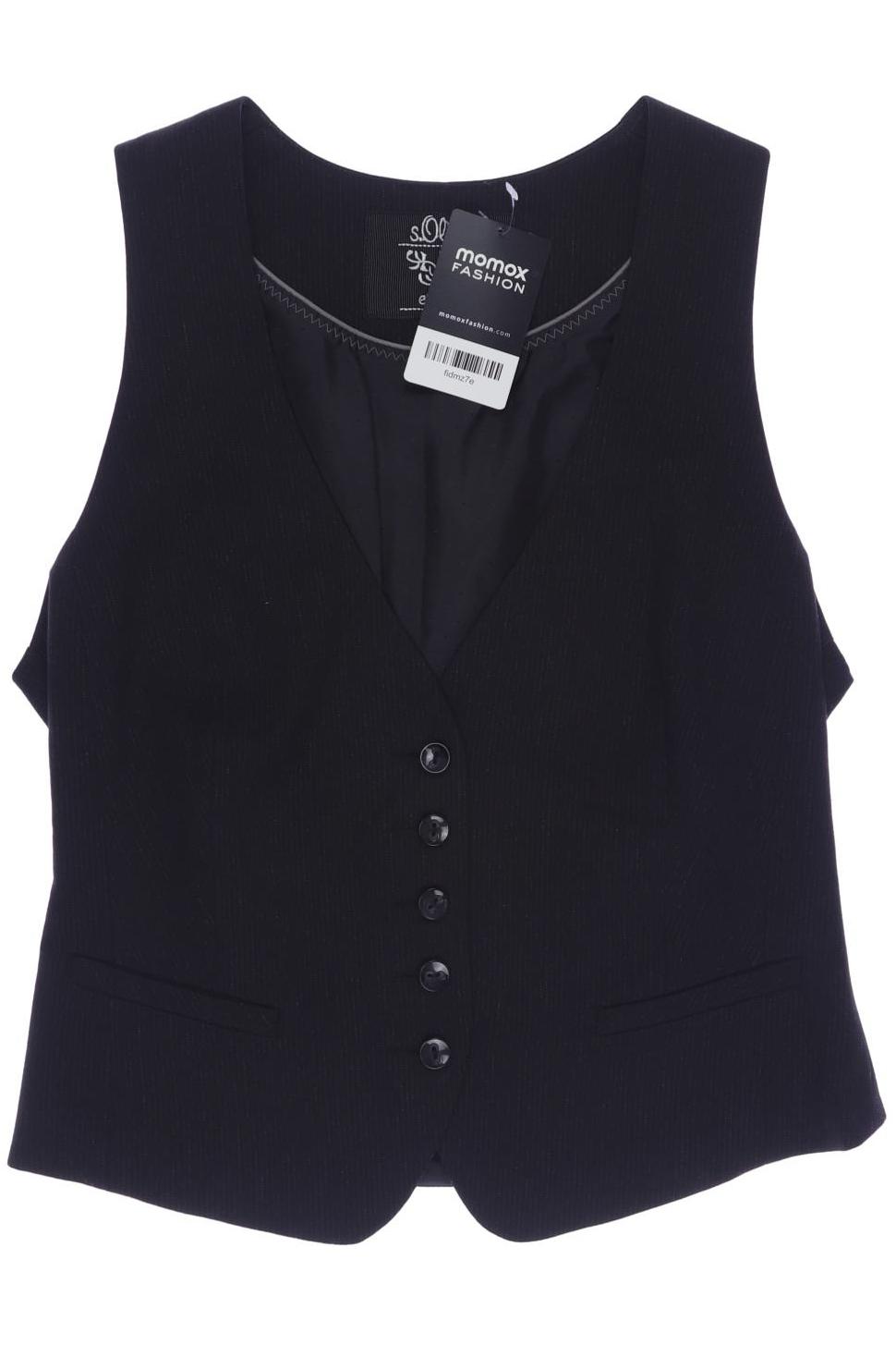

s.Oliver Damen Weste, schwarz, Gr. 38