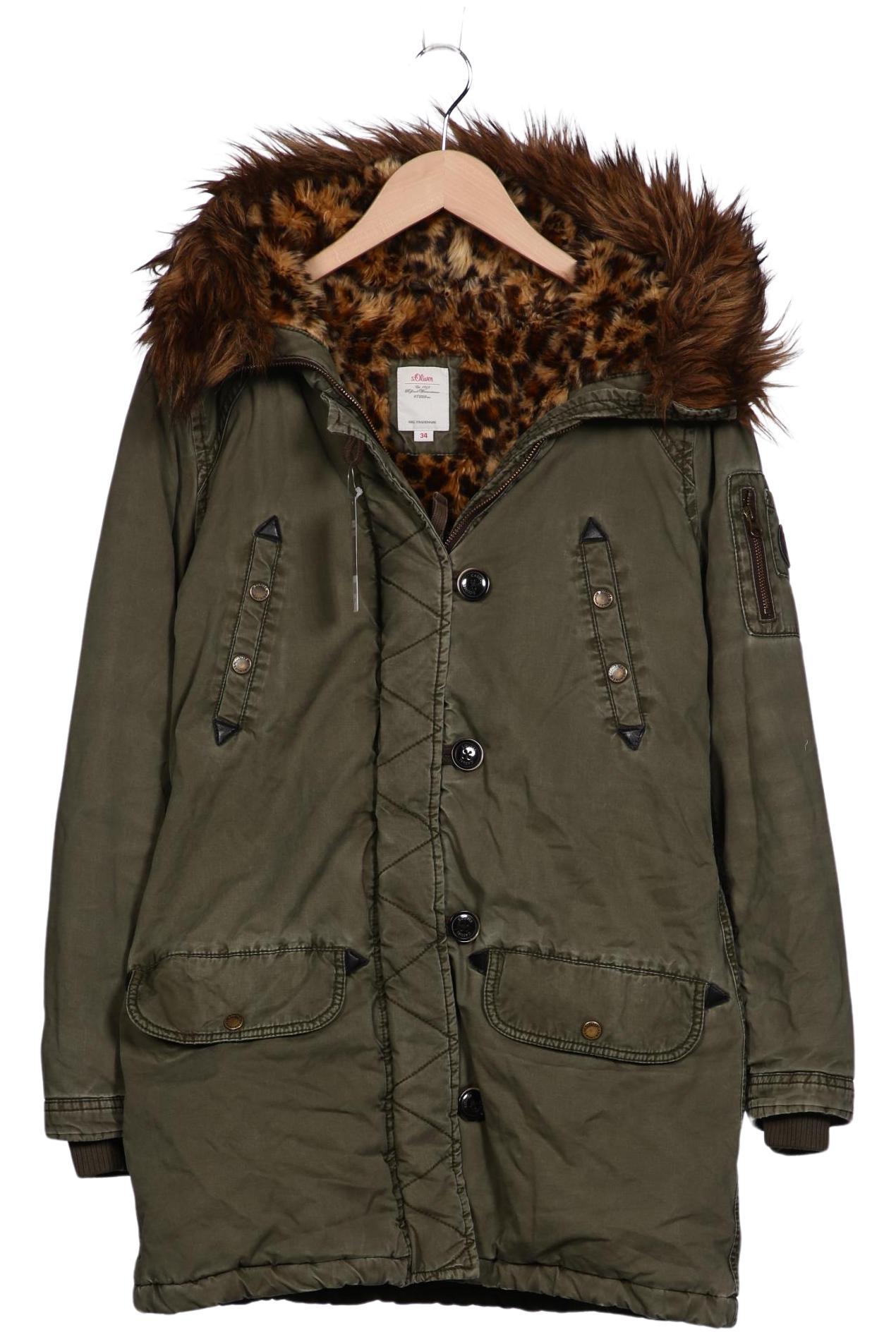 

s.Oliver Damen Mantel, grün, Gr. 34