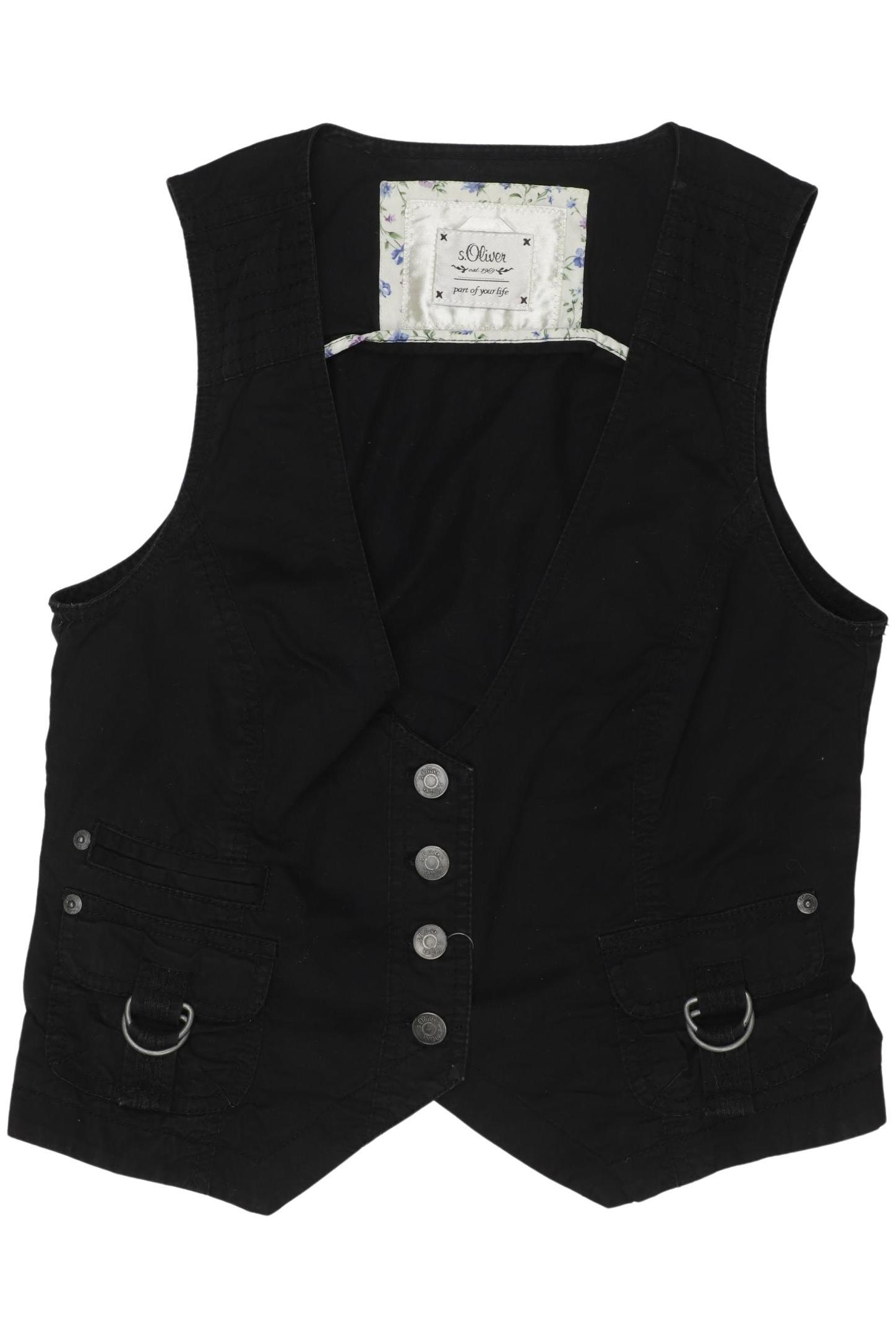 

s.Oliver Damen Weste, schwarz, Gr. 38