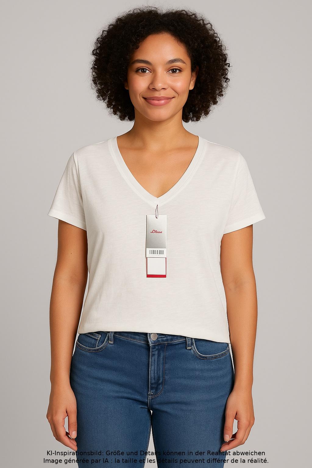 

s.Oliver Damen T-Shirt, cremeweiß, Gr. 42