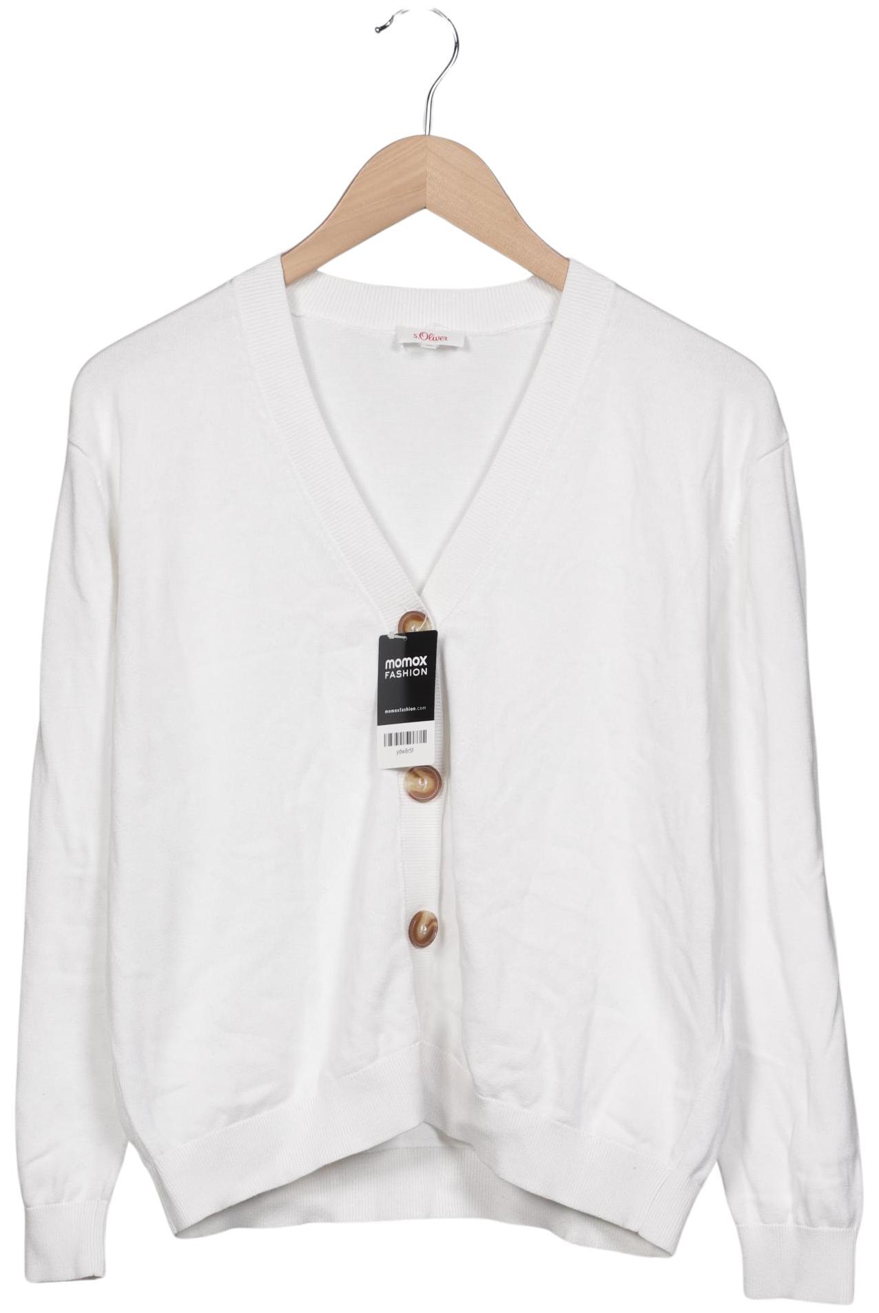 

s.Oliver Damen Strickjacke, weiß, Gr. 38