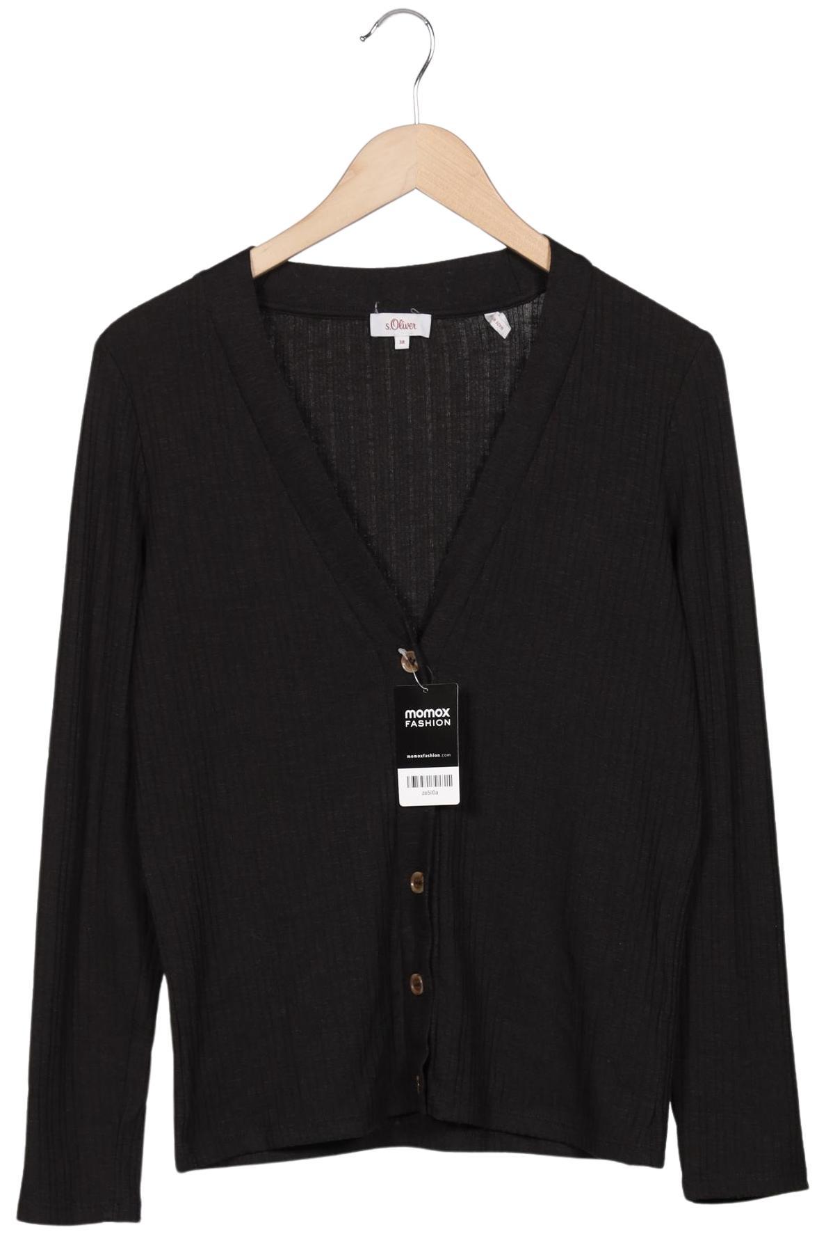 

s.Oliver Damen Strickjacke, schwarz, Gr. 38