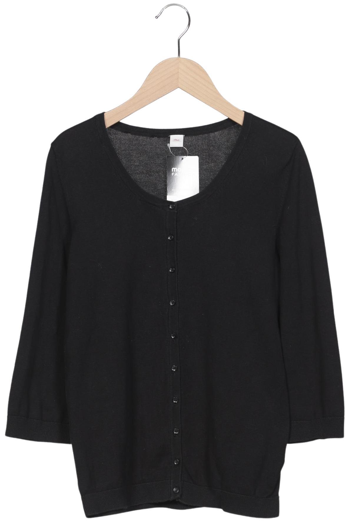 

s.Oliver Damen Strickjacke, schwarz, Gr. 38