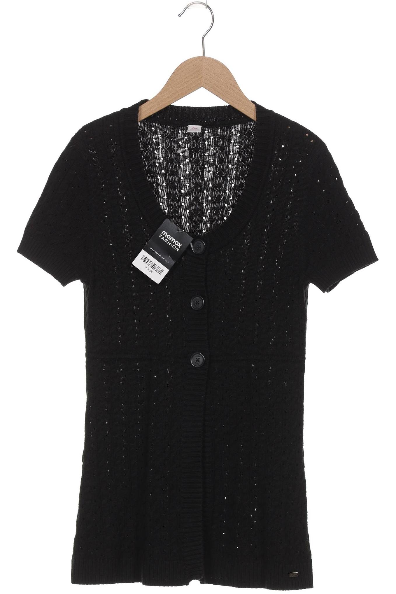 

s.Oliver Damen Strickjacke, schwarz, Gr. 38