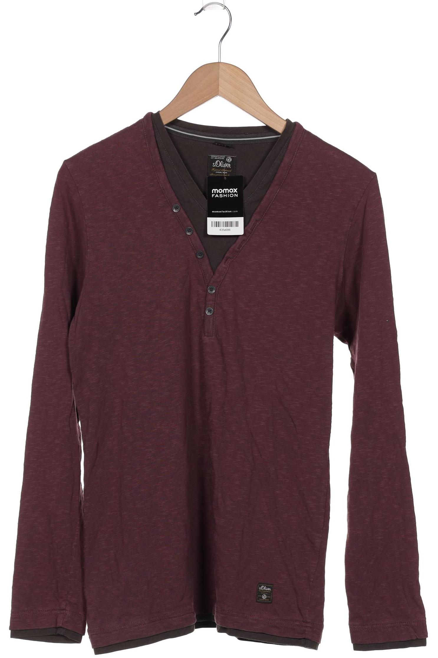 

s.Oliver Herren Langarmshirt, bordeaux, Gr. 48