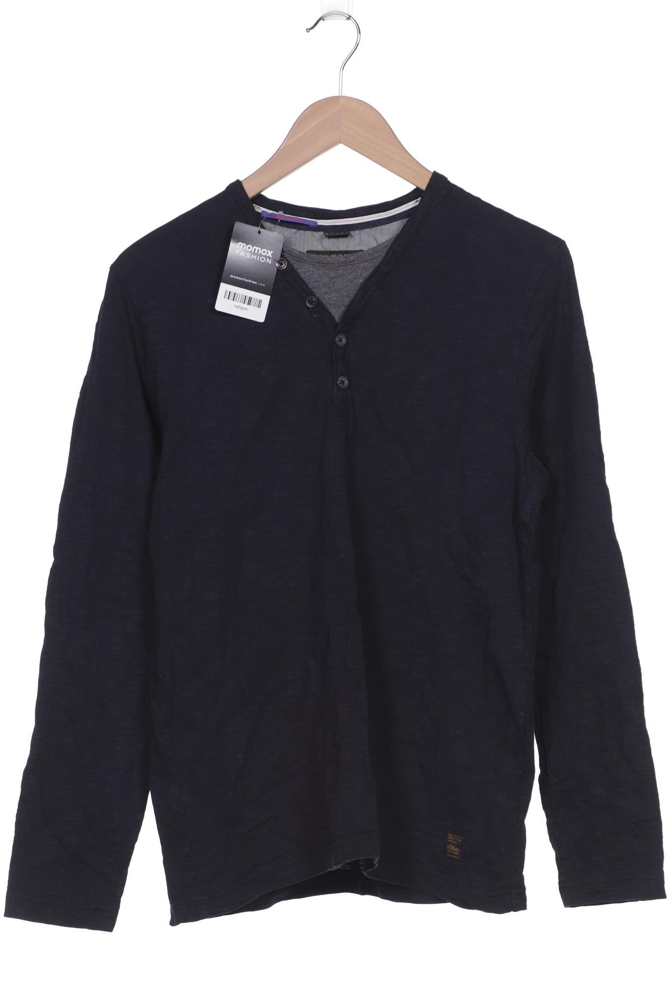 

s.Oliver Herren Langarmshirt, marineblau, Gr. 48