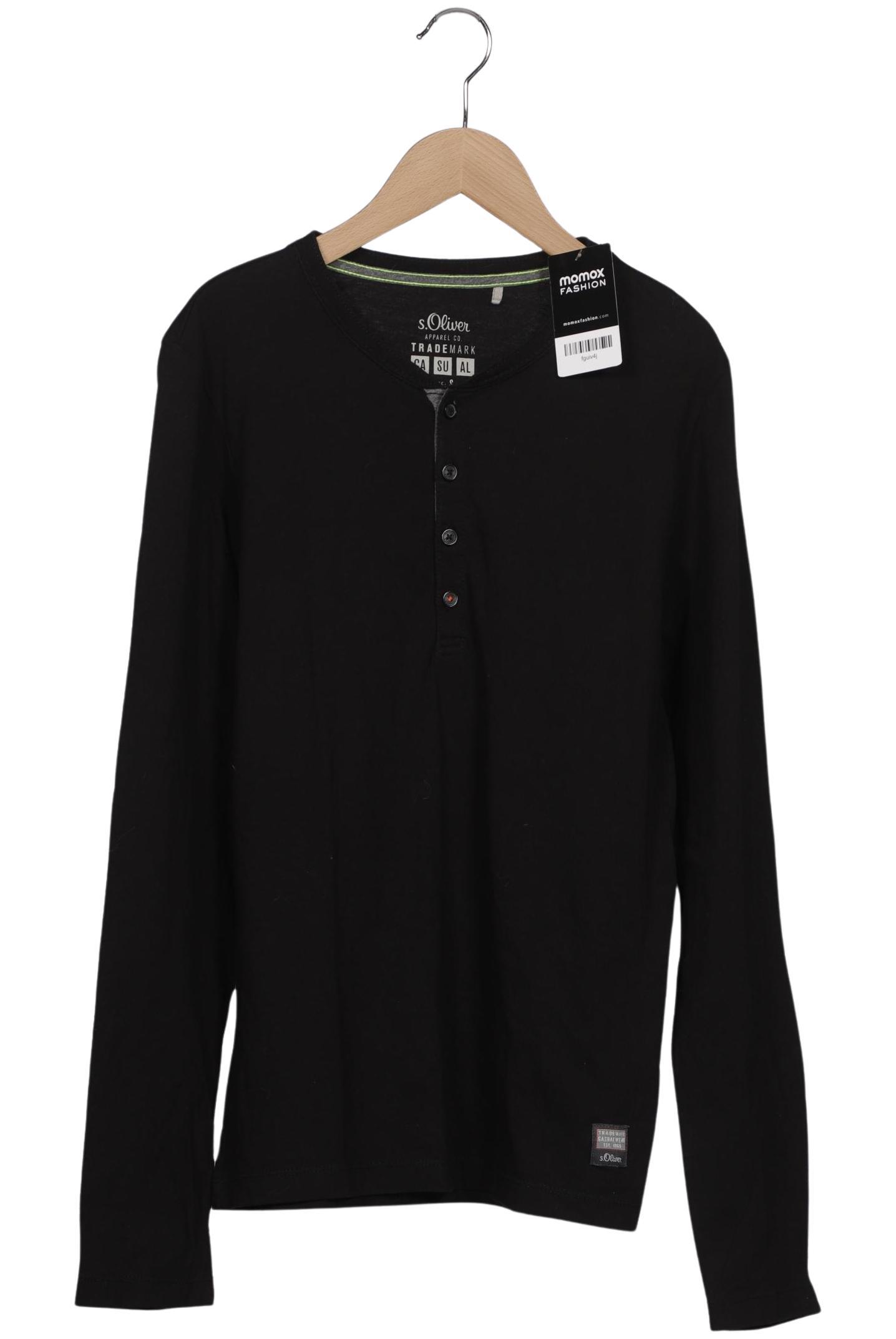 Thumbnail - s.Oliver Herren Langarmshirt, schwarz, Gr. 46