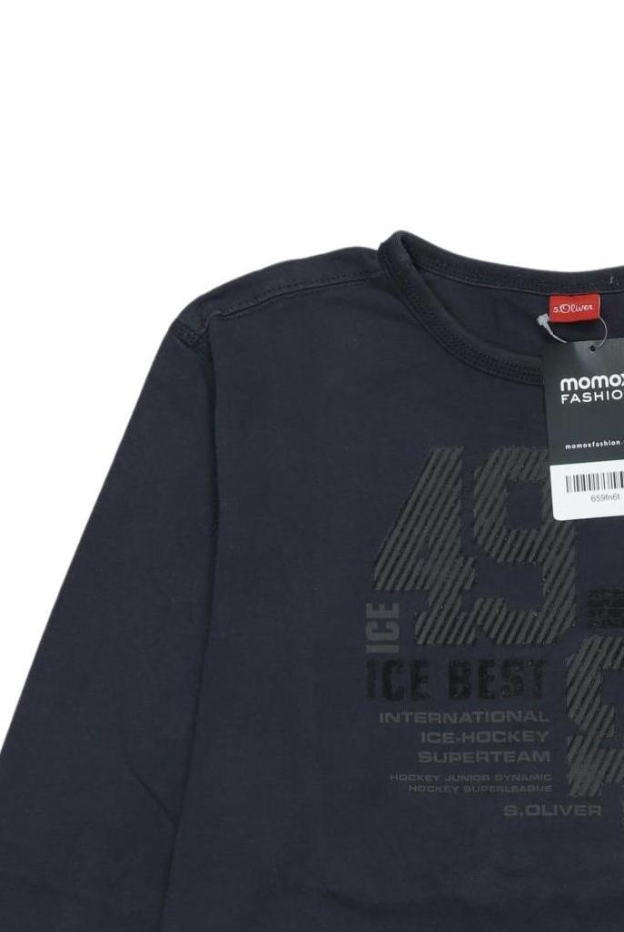 Thumbnail - s.Oliver Jungen Langarmshirt, marineblau, Gr. 152