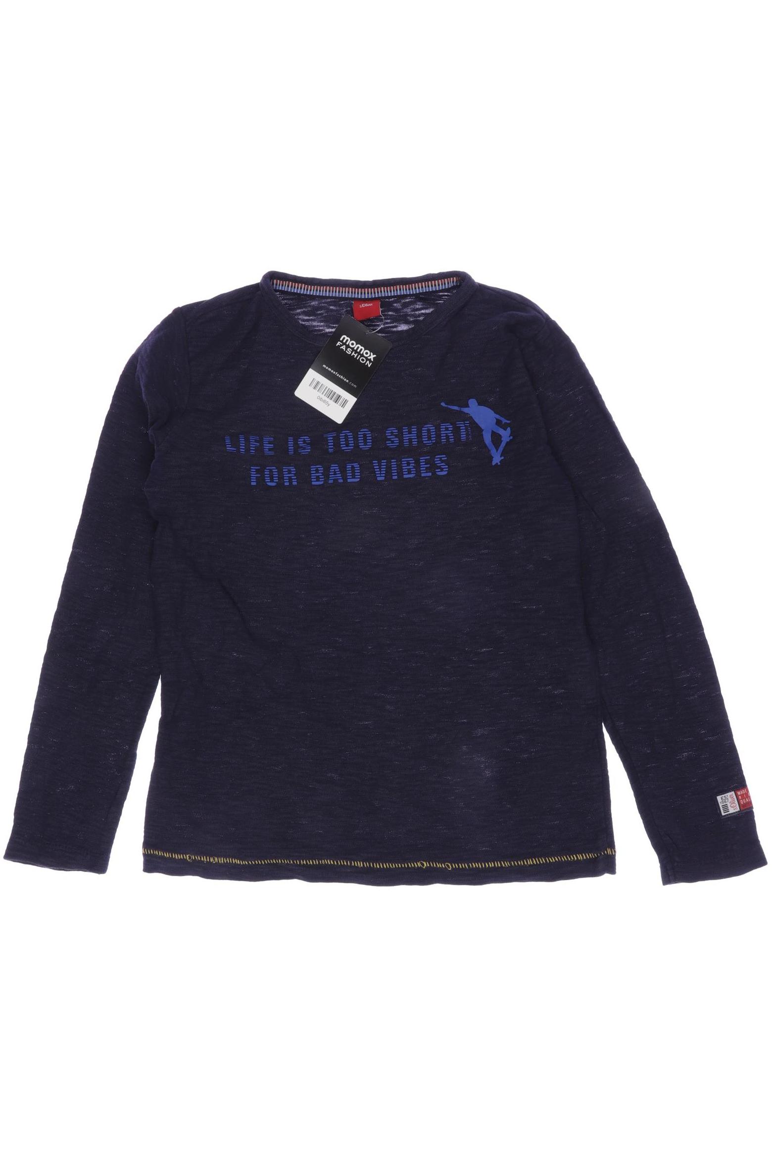 

s.Oliver Herren Langarmshirt, marineblau, Gr. 140