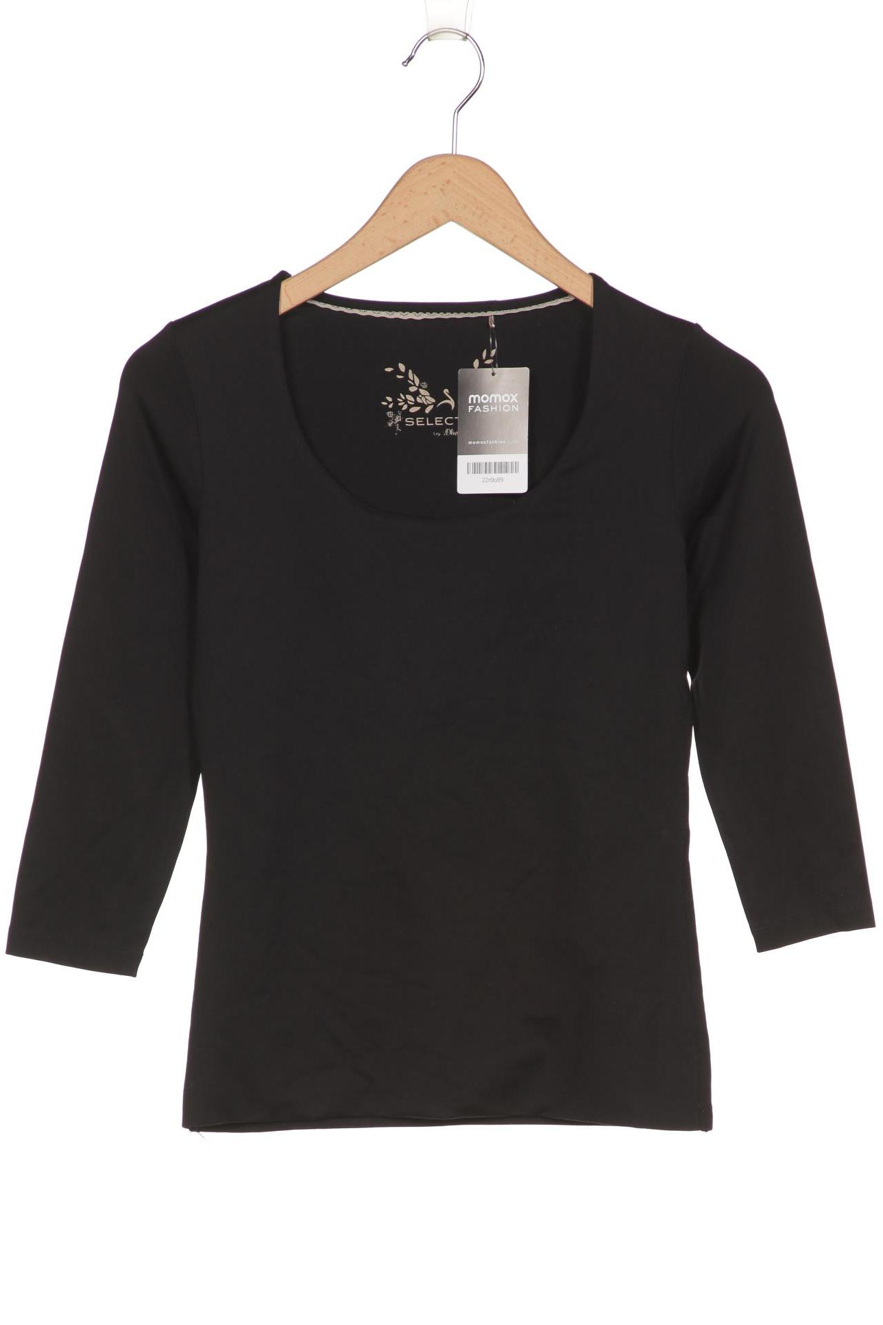 

s.Oliver Selection Damen Langarmshirt, schwarz, Gr. 34