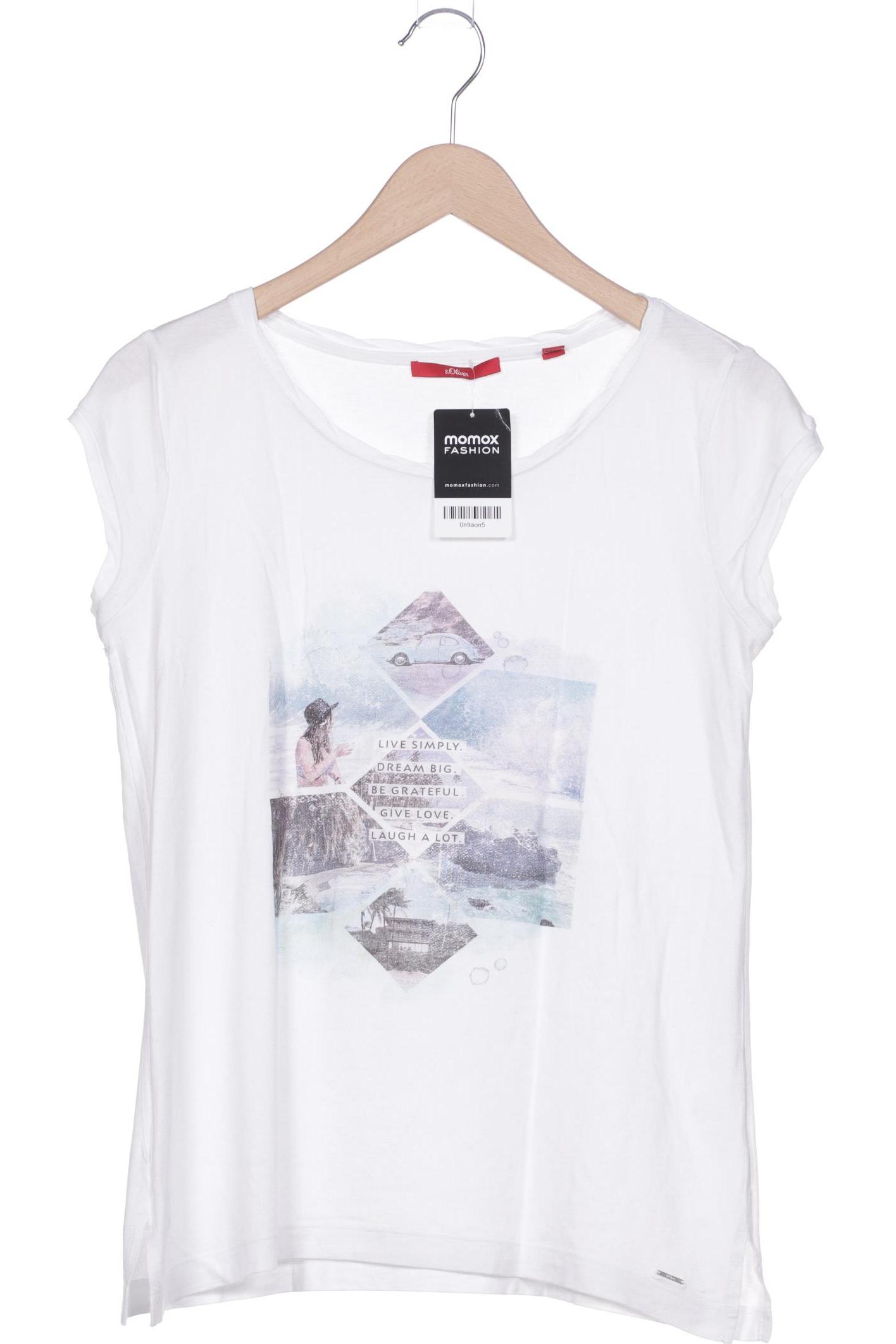 

s.Oliver Selection Damen T-Shirt, weiß, Gr. 38
