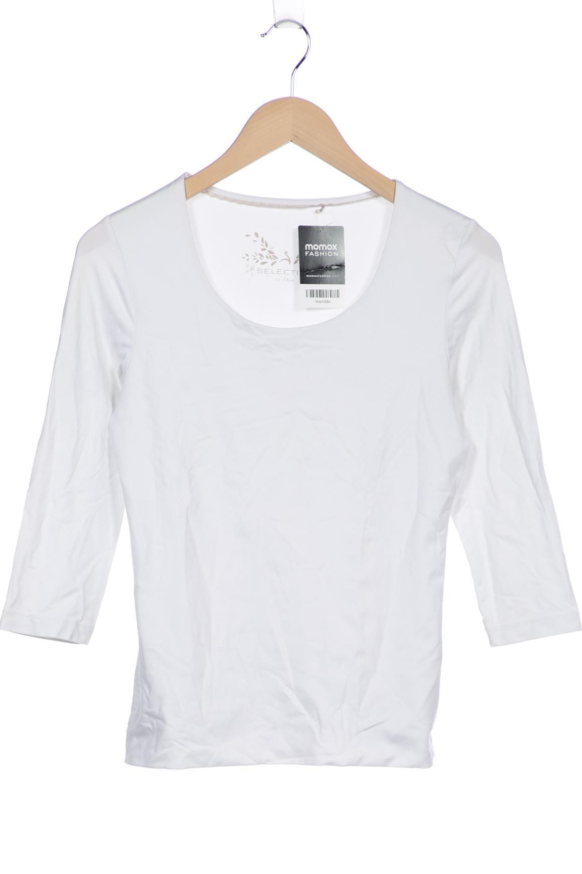 

s.Oliver Selection Damen Langarmshirt, weiß