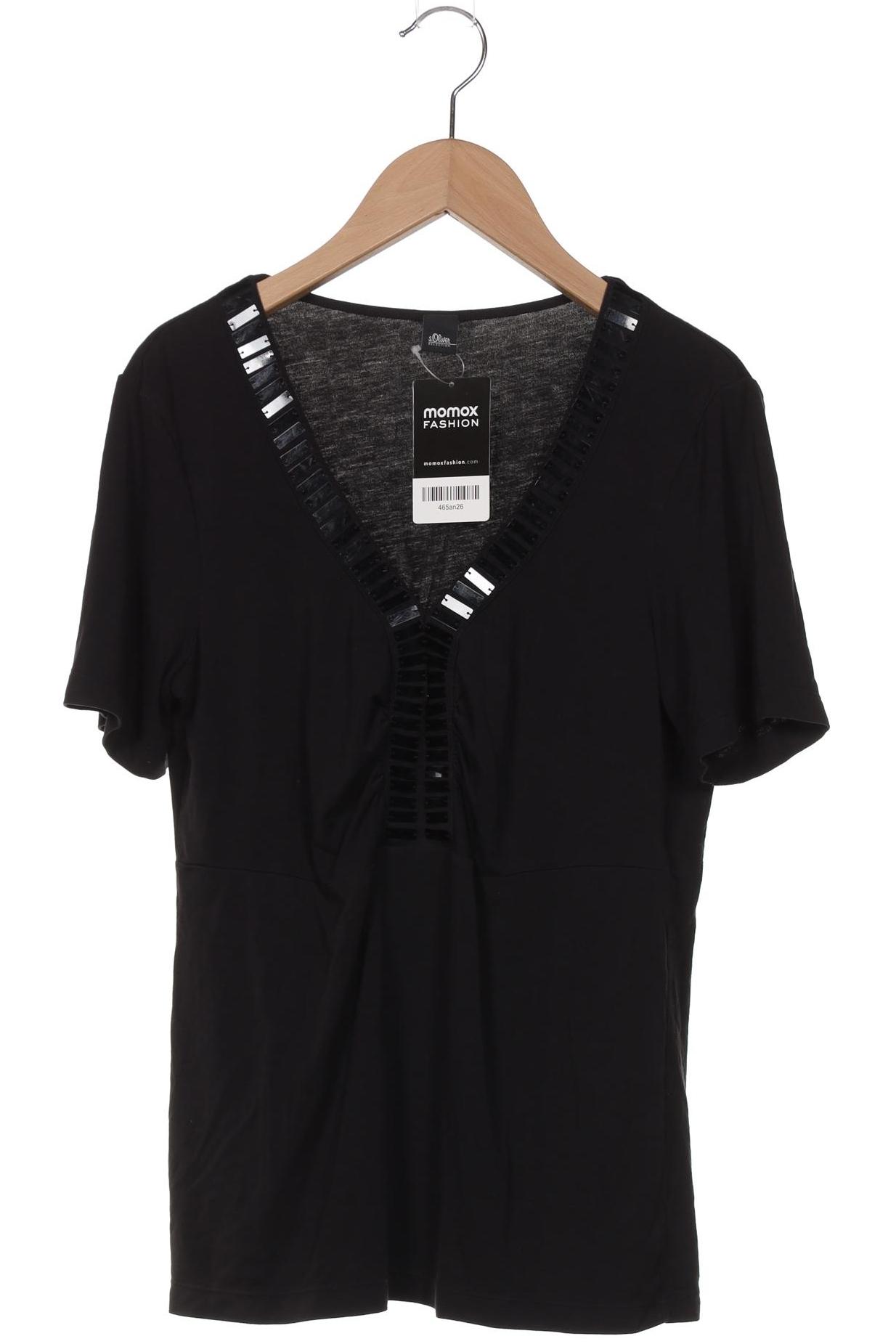 

s.Oliver Selection Damen T-Shirt, schwarz, Gr. 38