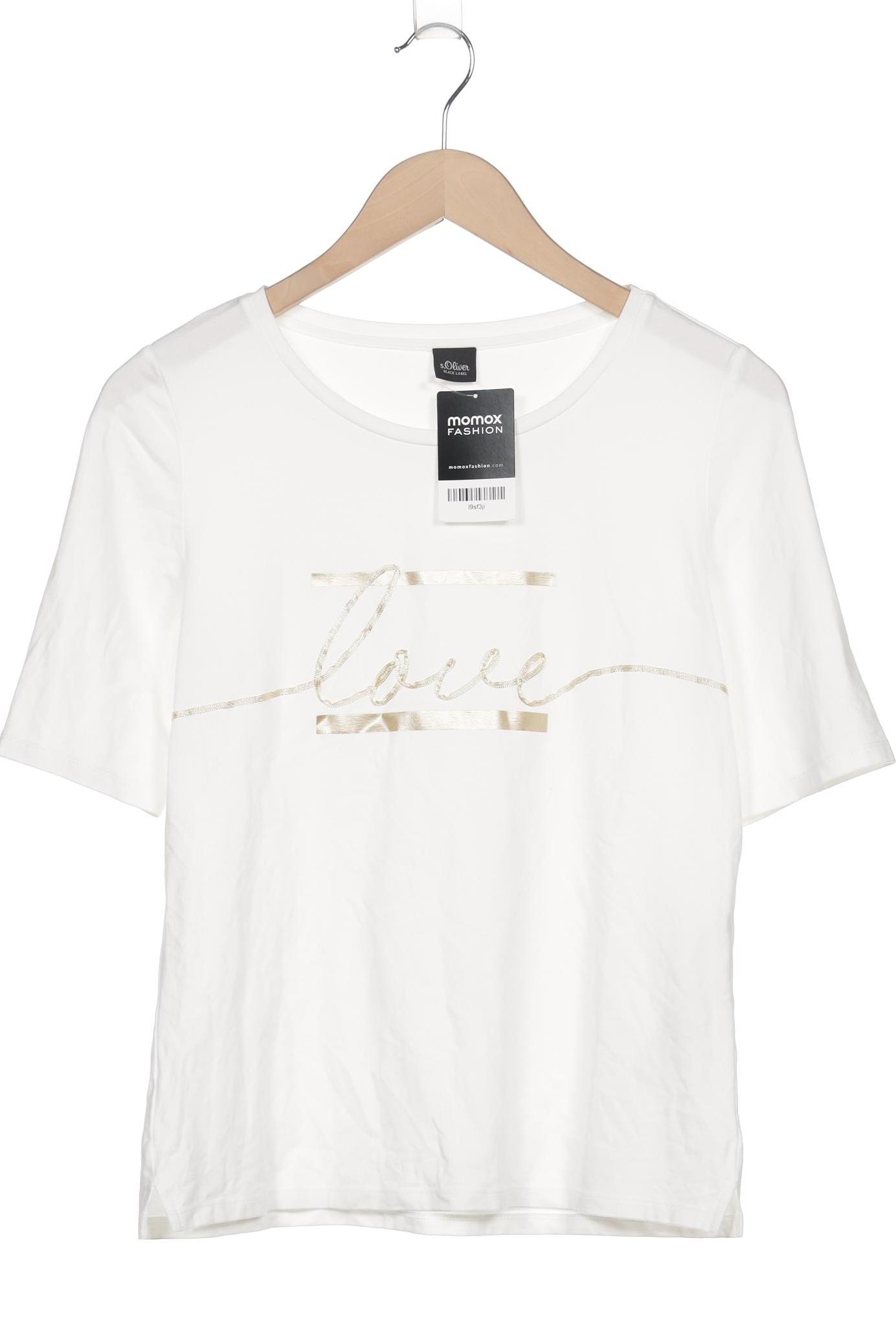 

s.Oliver Selection Damen T-Shirt, cremeweiß, Gr. 38