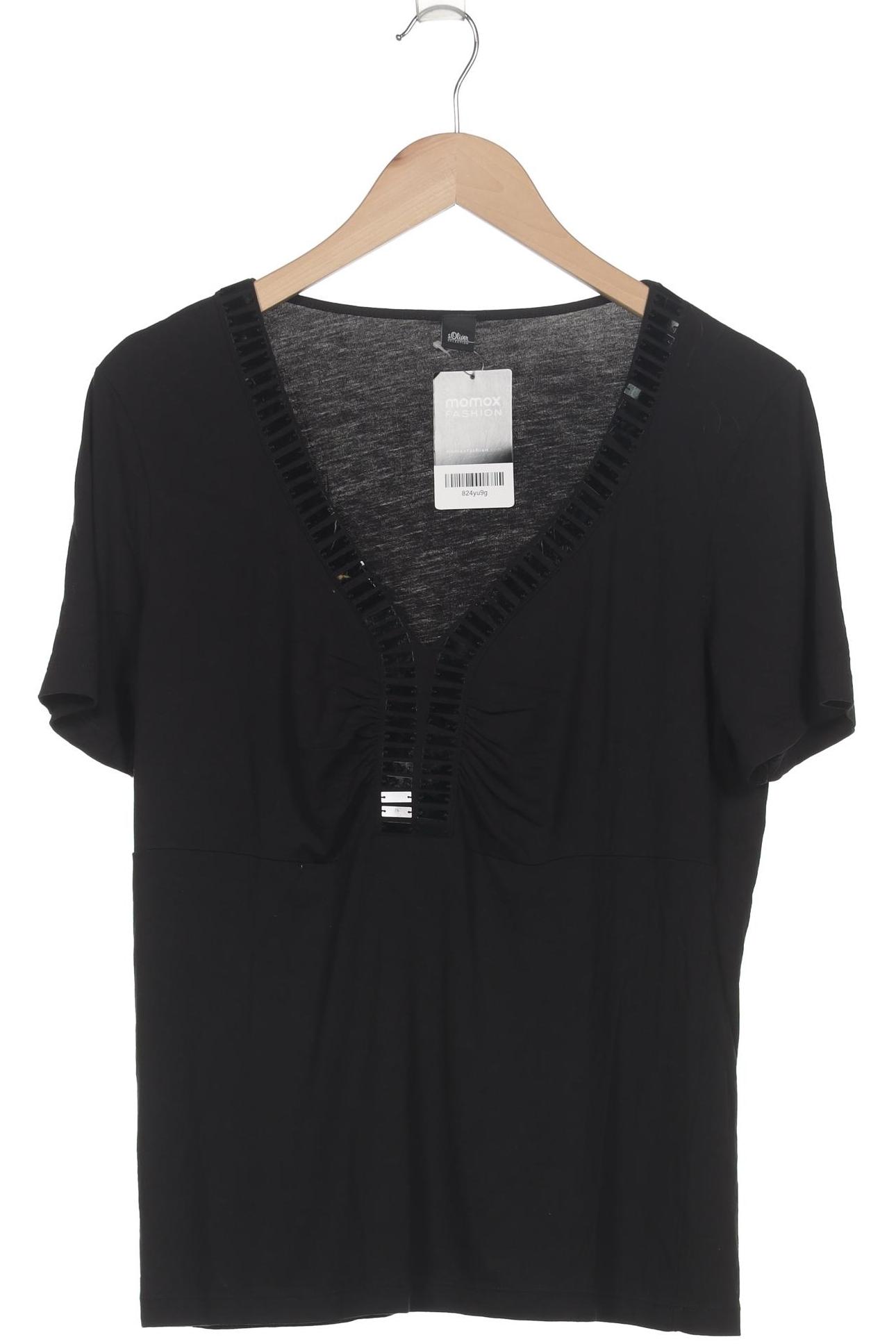 

s.Oliver Selection Damen T-Shirt, schwarz, Gr. 42