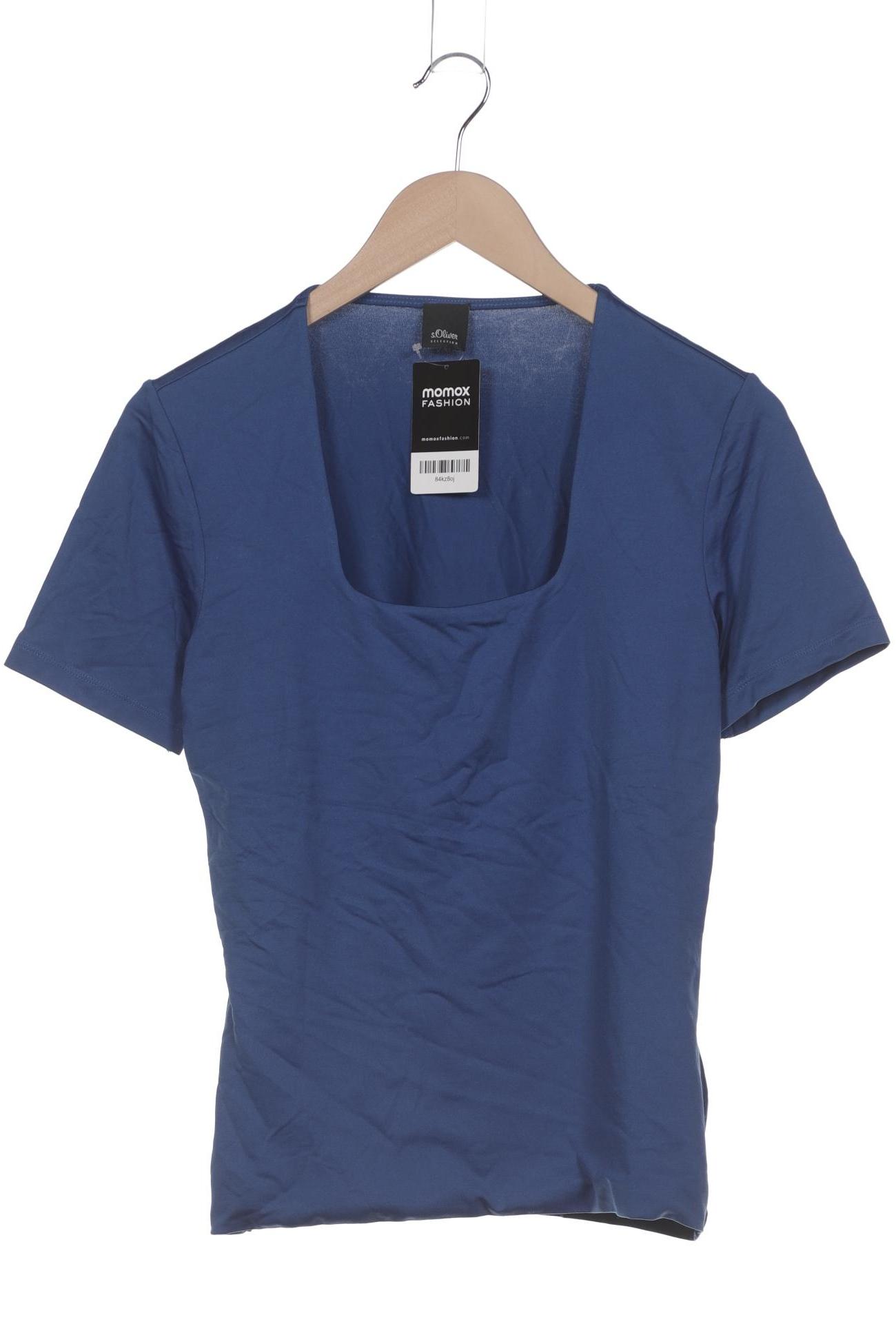 

s.Oliver Selection Damen T-Shirt, blau, Gr. 38